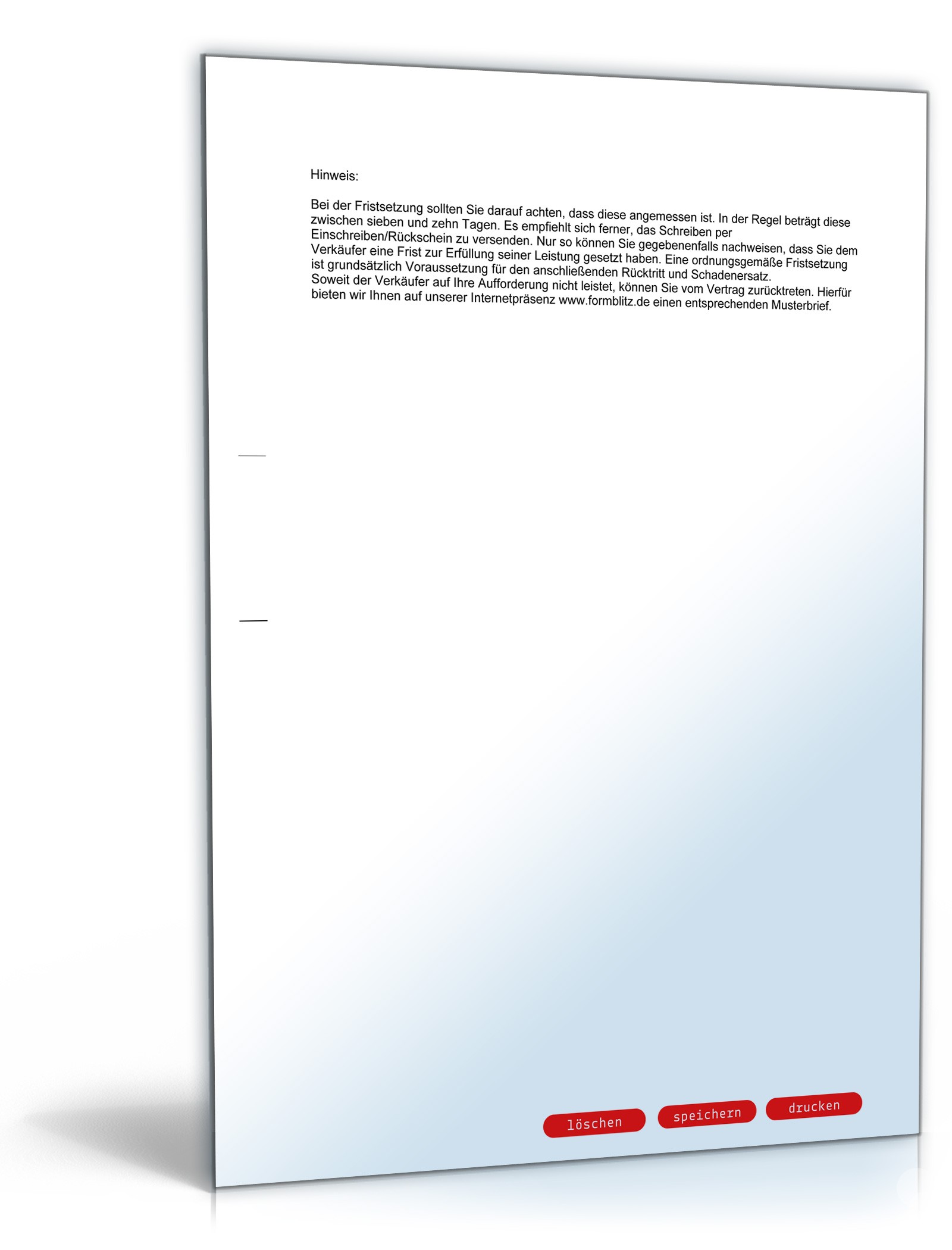 Aufforderung Lieferung Kaufsache PDF. Seite: 2