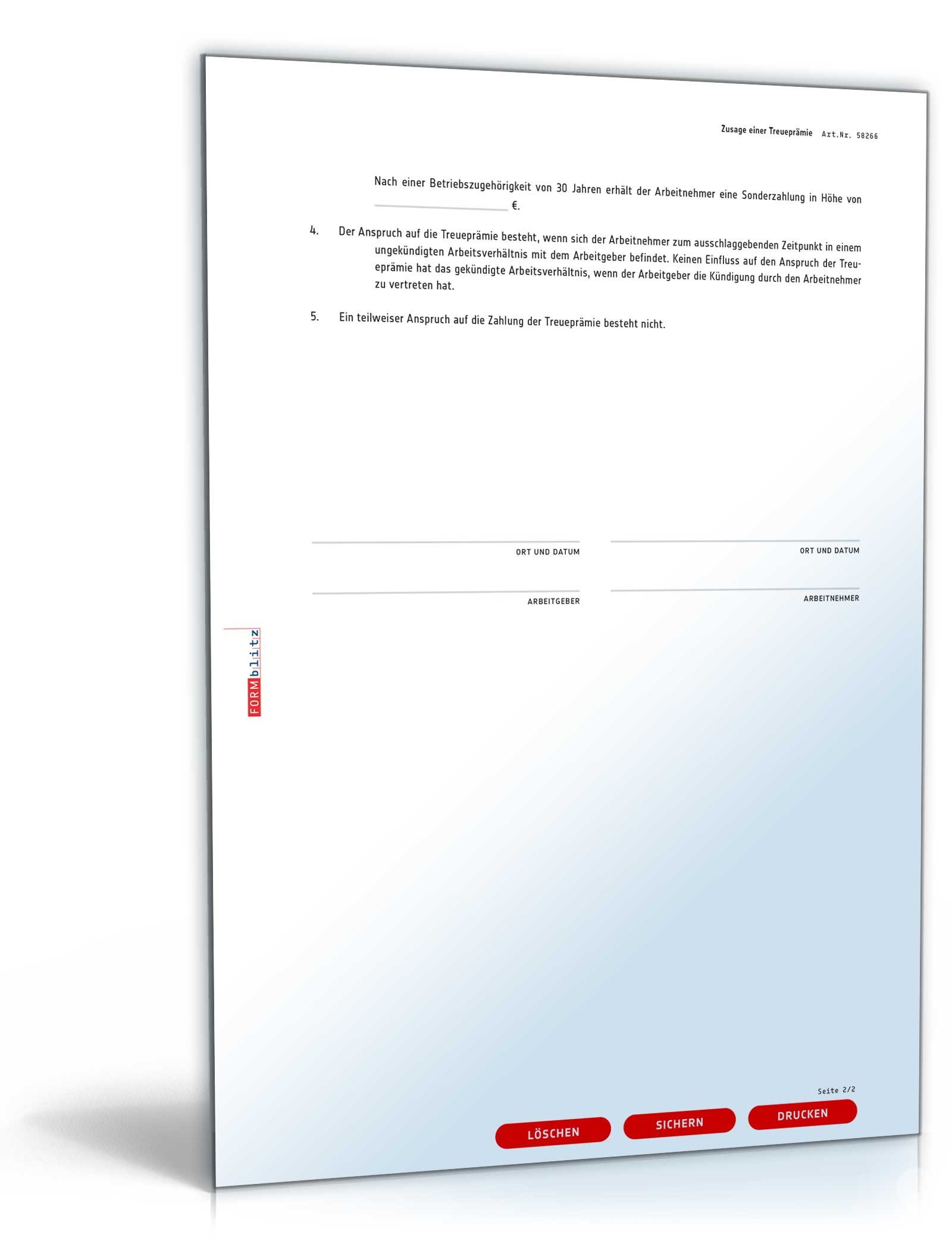 Zusage einer Treueprämie PDF. Seite: 2