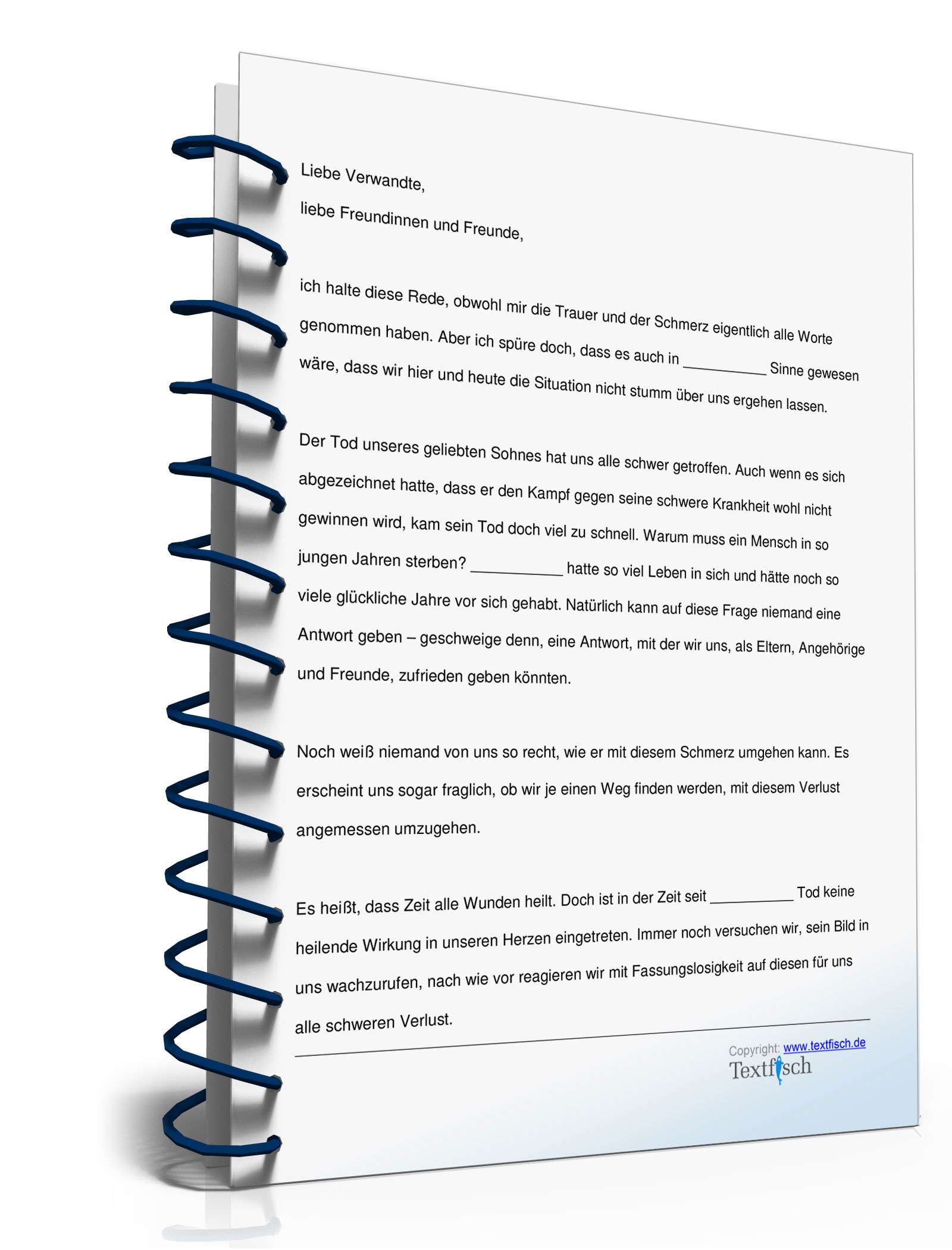 Trauerrede für den verstorbenen Sohn nach Krankheit PDF. Seite: 2