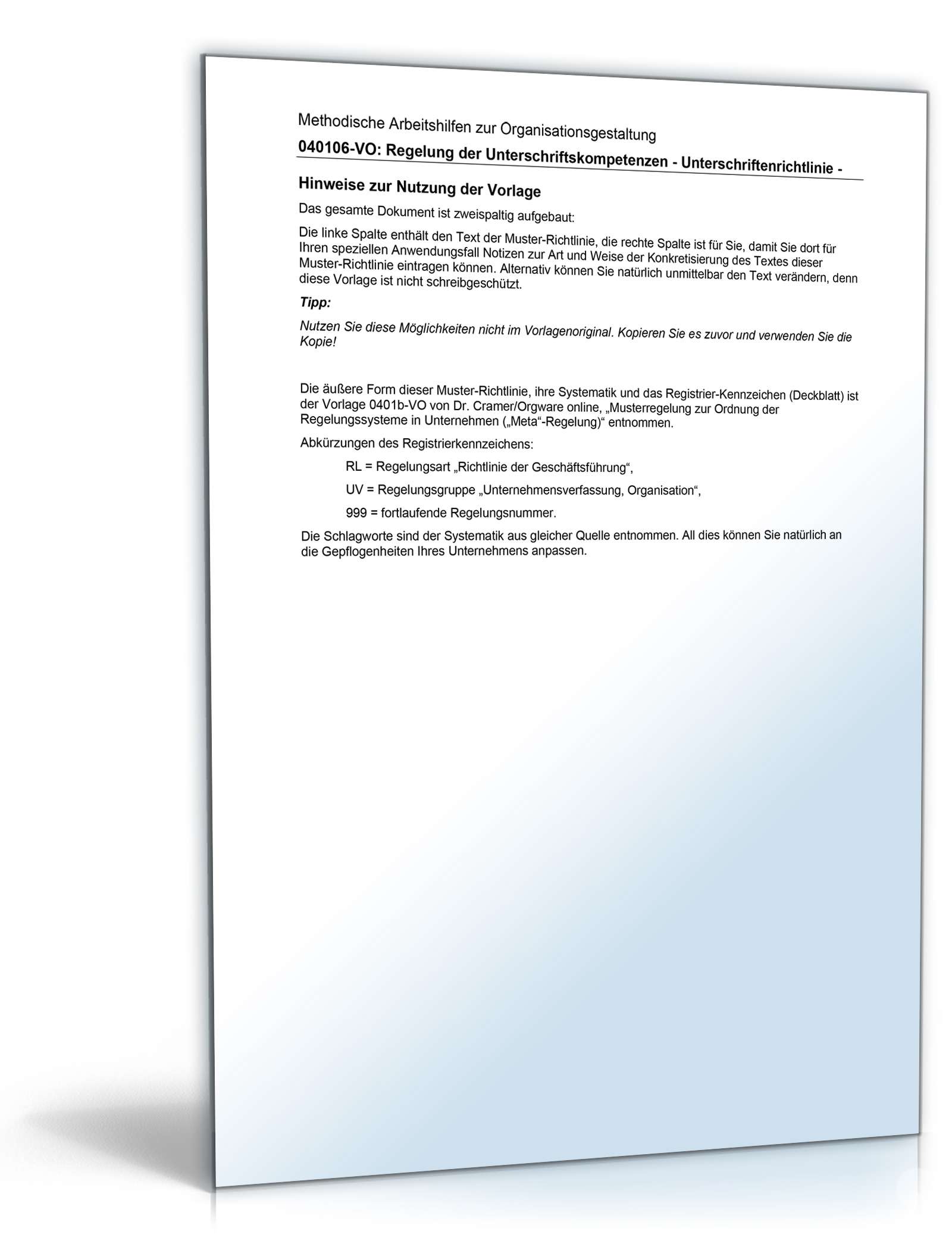 Regelung der Unterschriftskompetenzen Word. Seite: 2