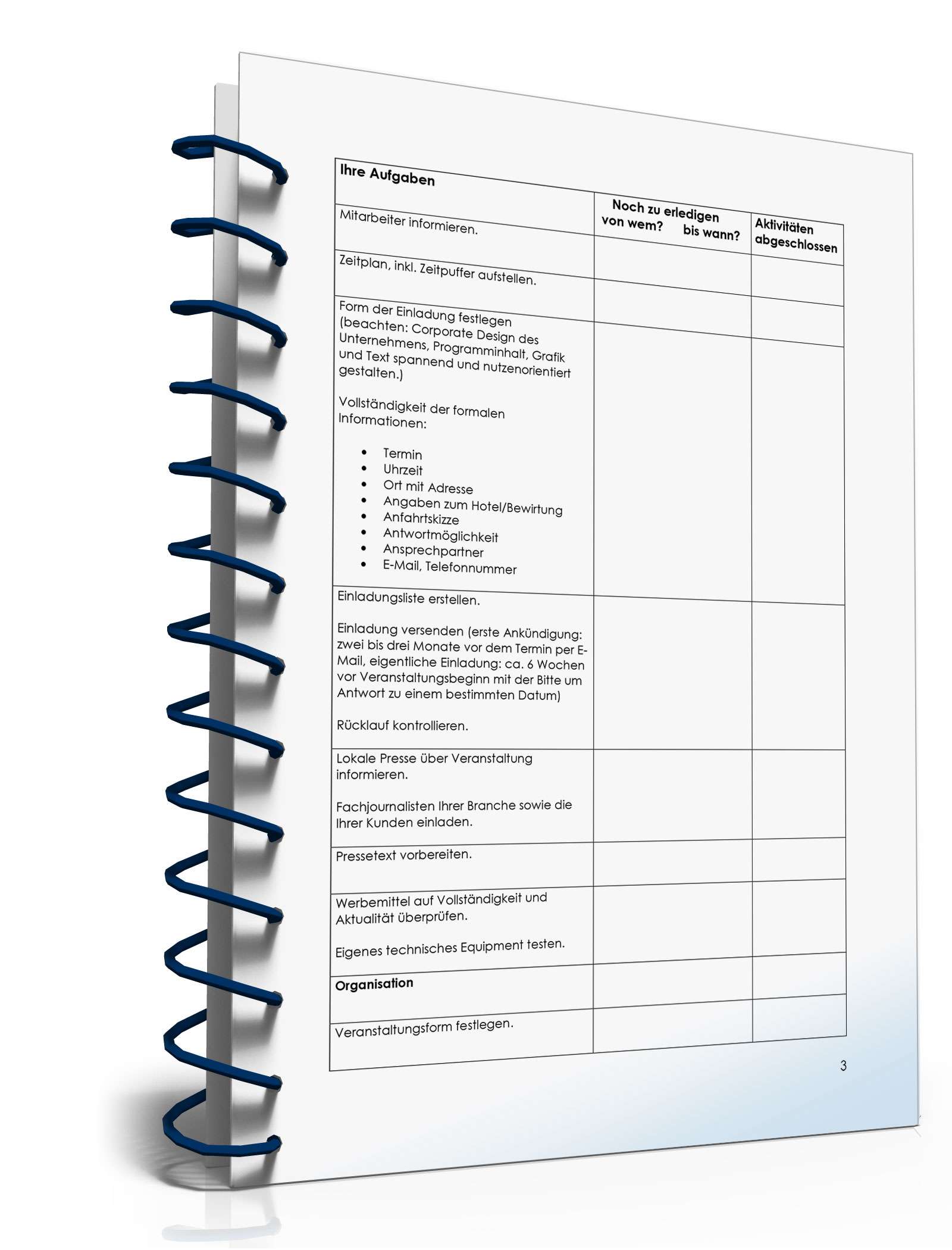 Checkliste Kundenveranstaltung PDF. Seite: 3