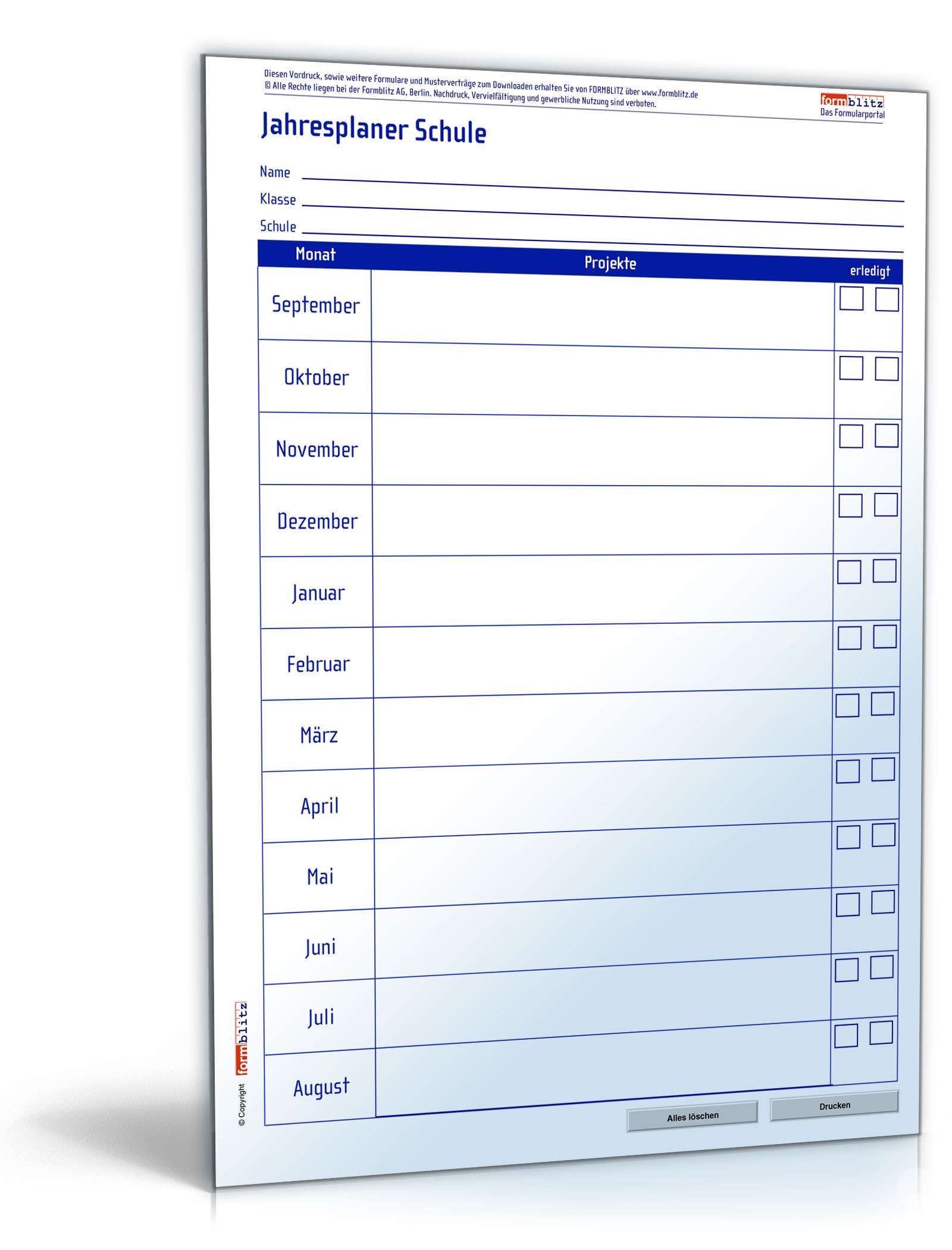 Jahresplaner Schule PDF