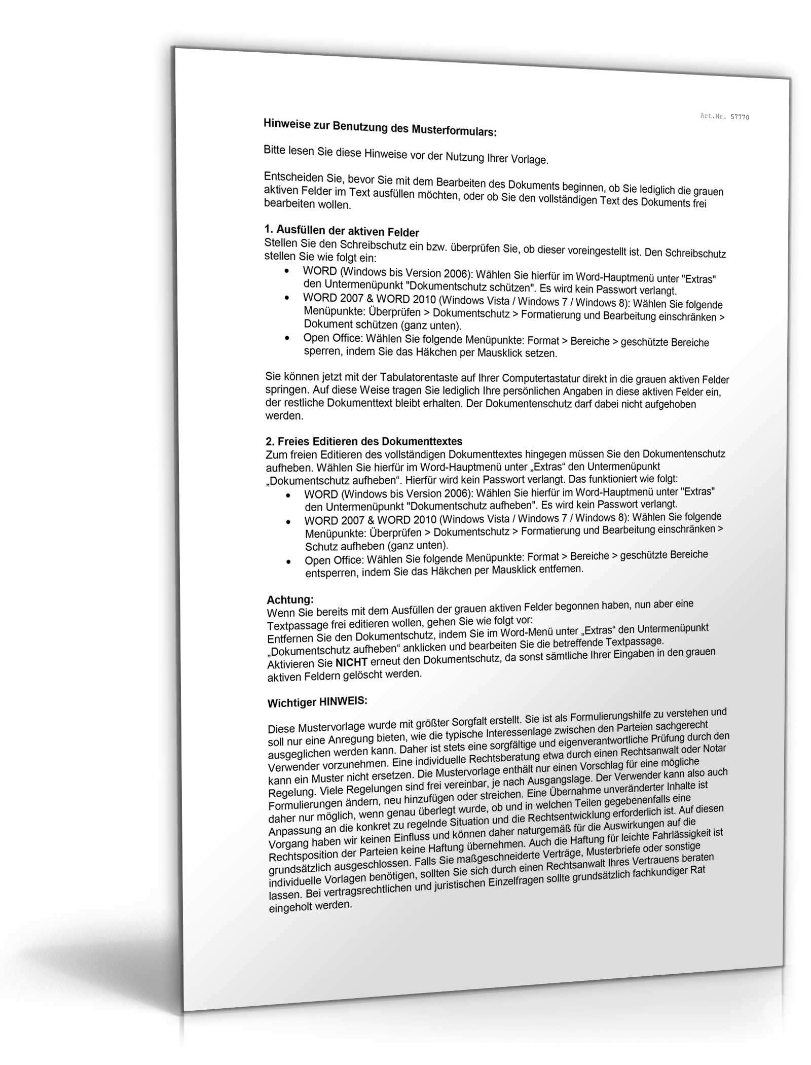 Freistellungserklärung Mindestlohngesetz  Word. Seite: 2