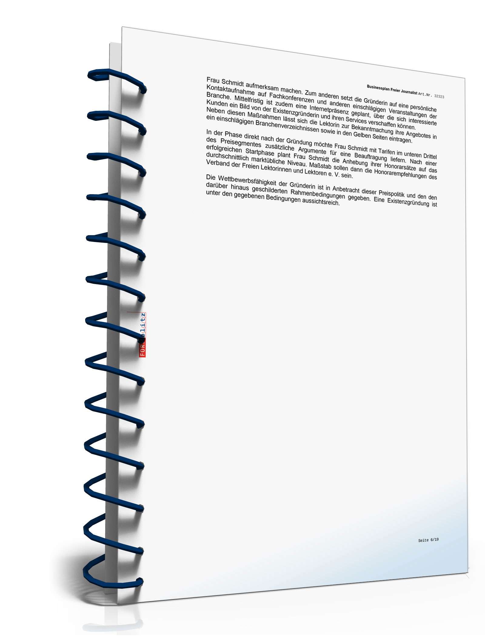 Businessplan Freier Lektor Excel. Seite: 8