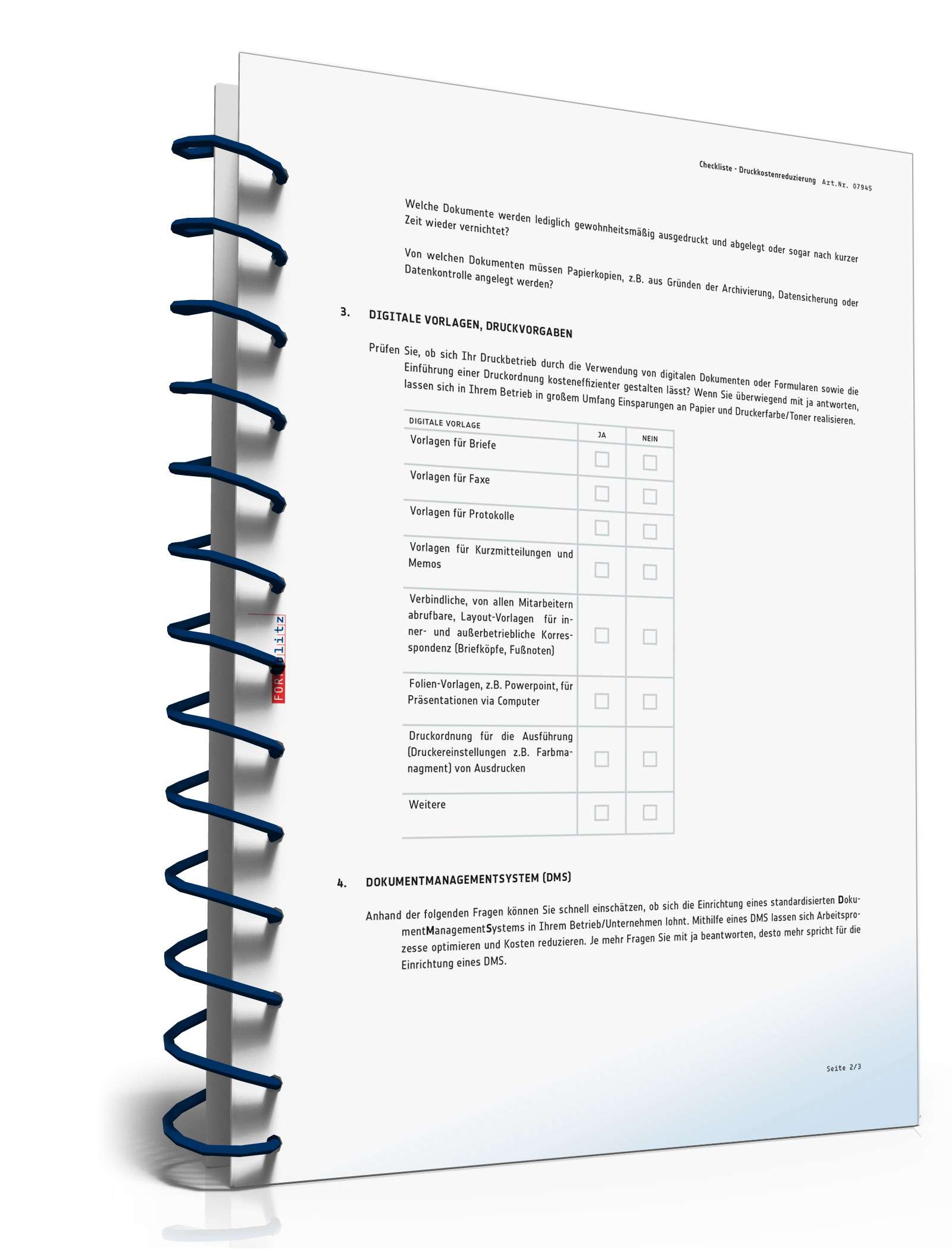 Checkliste Kostenreduktion Druckbereich PDF. Seite: 2