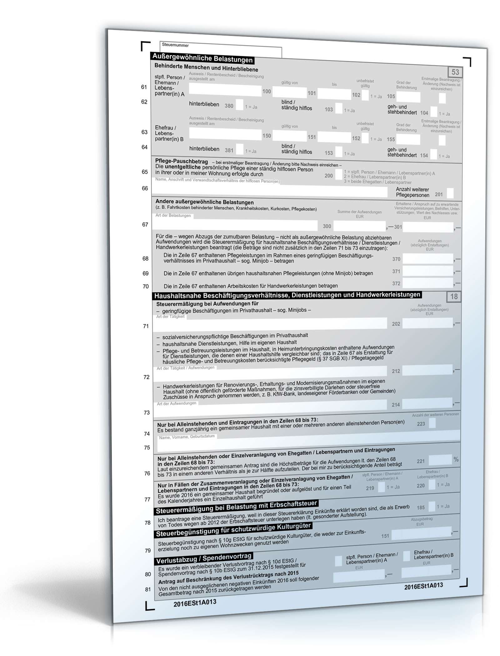 Einkommensteuererklärung 2016 PDF. Seite: 3