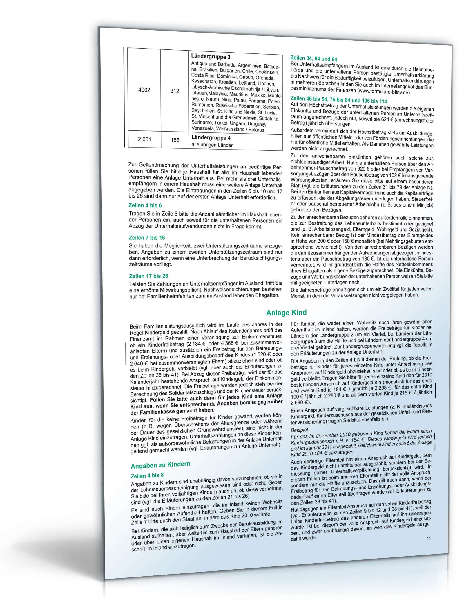 Anleitung zur Einkommensteuererklärung 2010 PDF. Seite: 11