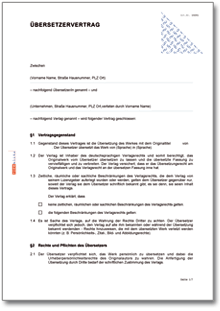 Übersetzervertrag Word