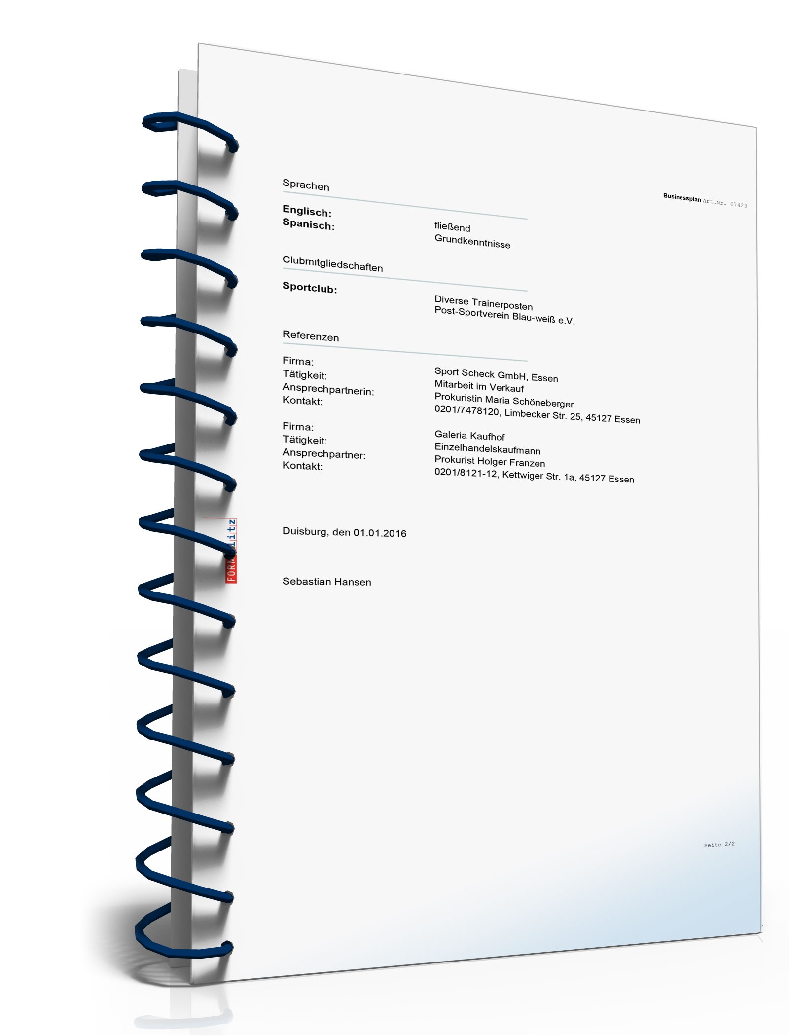 Businessplan Sportartikelladen Excel. Seite: 12