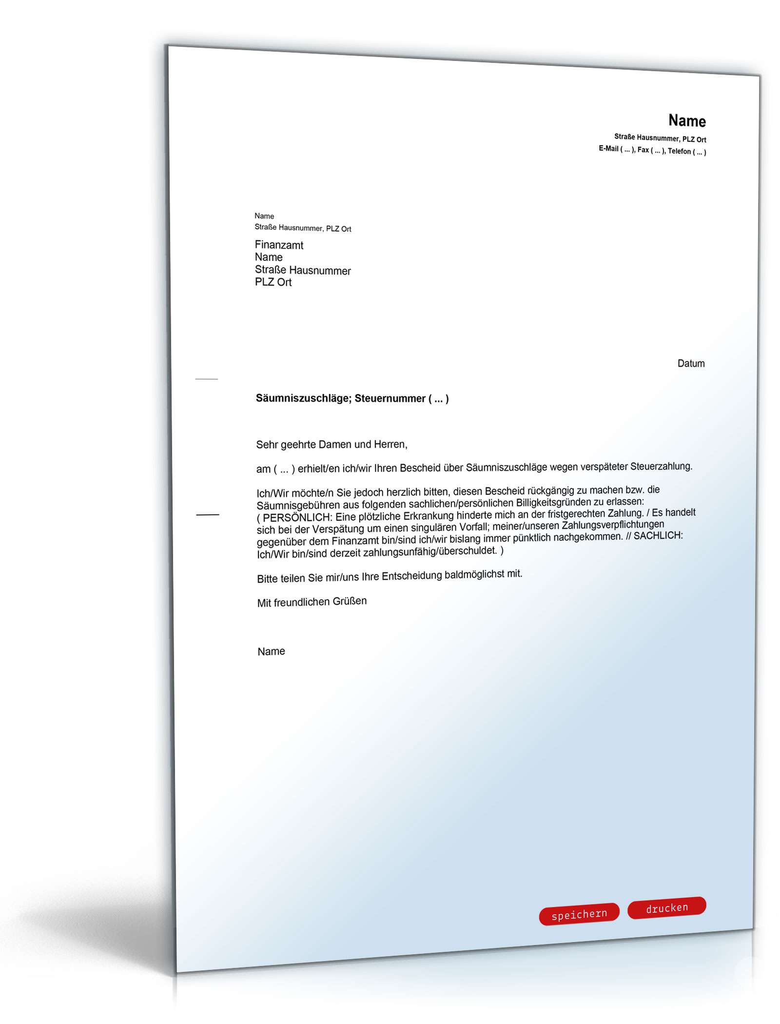 Einspruch Säumniszuschläge PDF