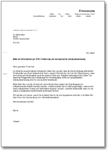 Bitte um Informationen Förderprogramm  Word