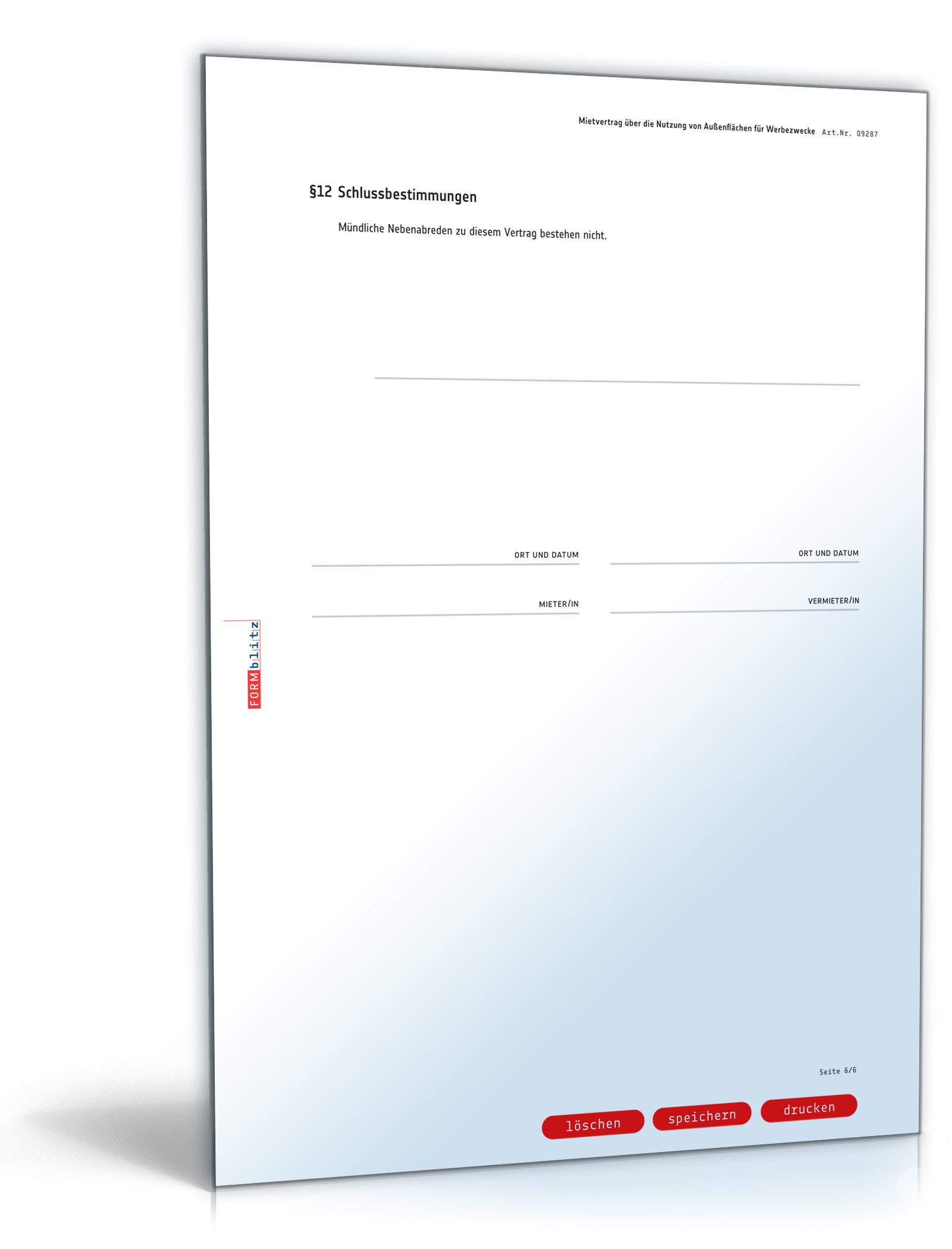 Mietvertrag Werbefläche PDF. Seite: 6