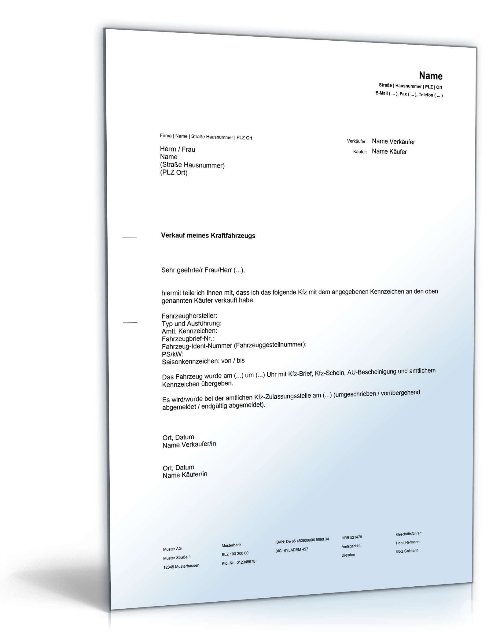 Kaufvertrag gebrauchtes Kfz auf Probe PDF. Seite: 5