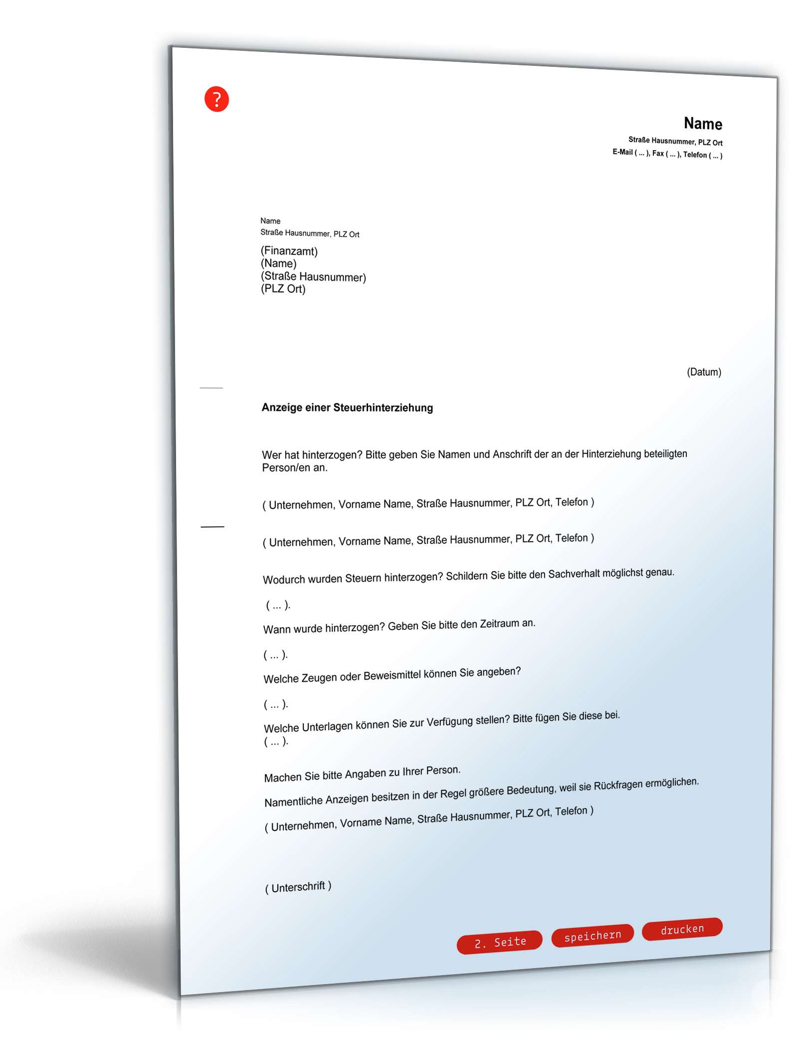 Selbstanzeige Steuerhinterziehung PDF