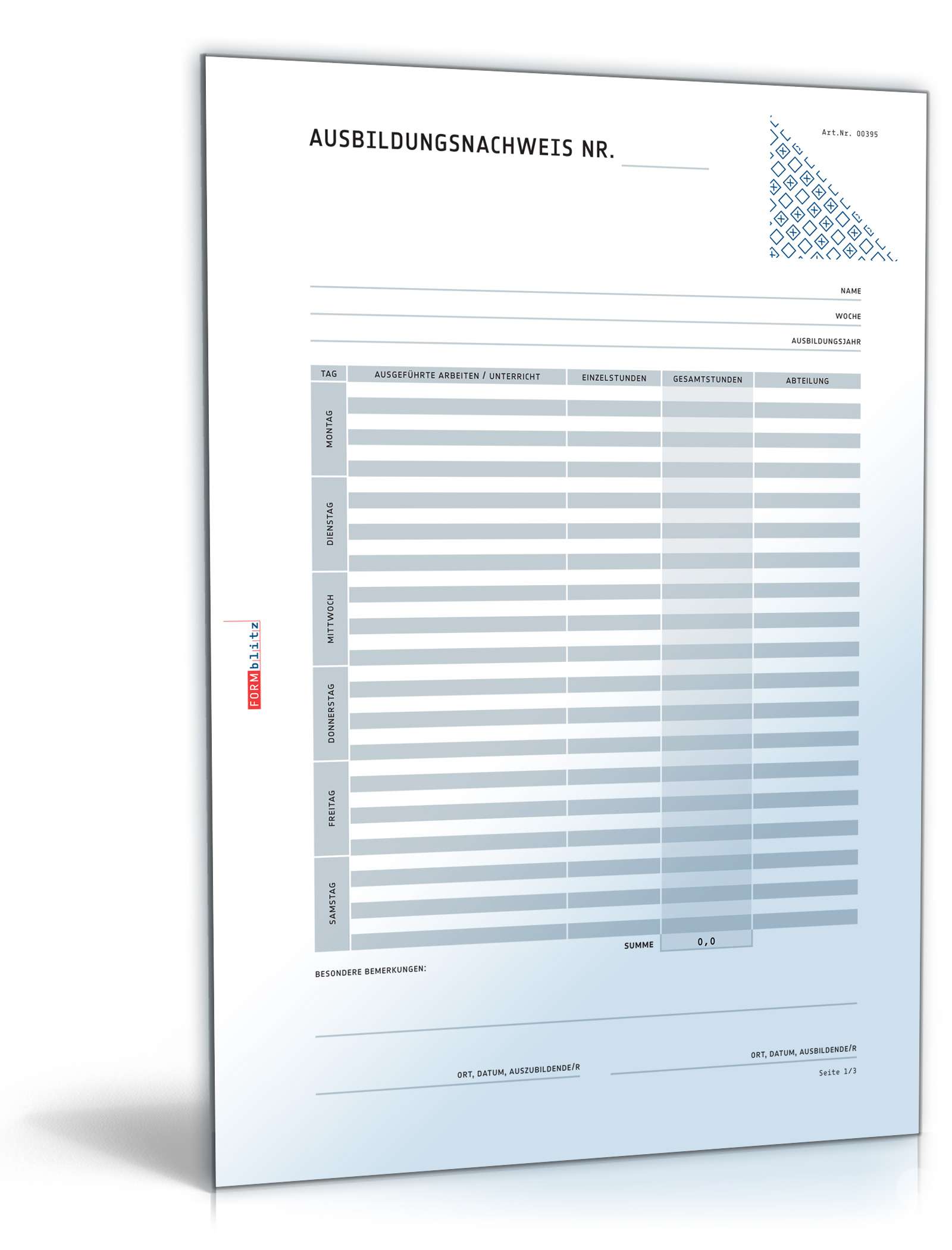 Ausbildungsnachweis PDF