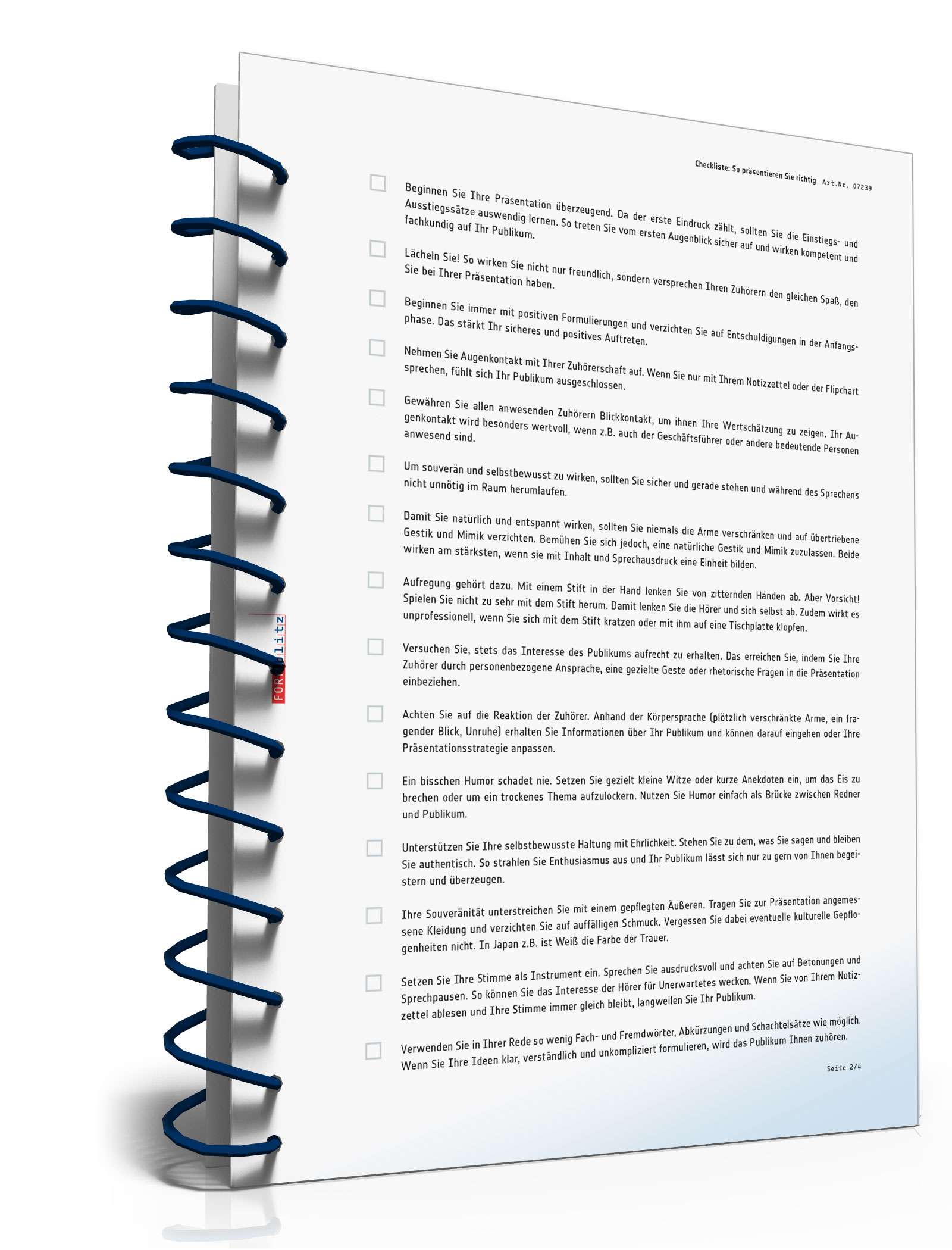 Checkliste Präsentation  PDF. Seite: 2