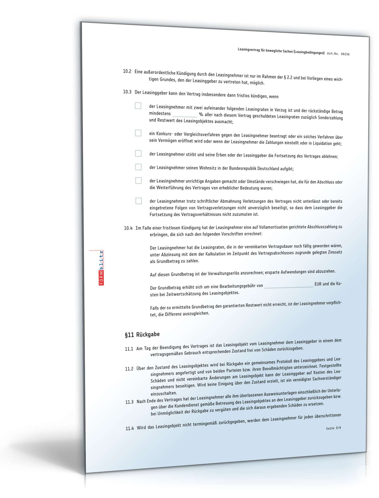 Leasingvertrag PDF. Seite: 13