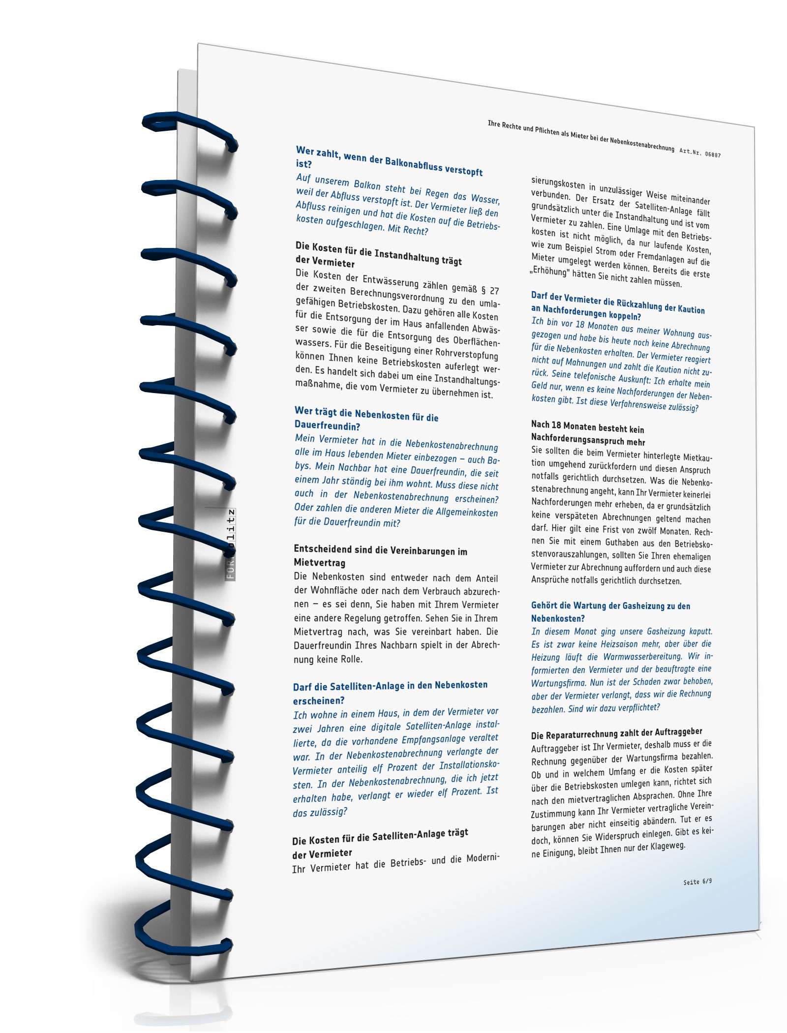 Ratgeber Mietrecht Nebenkostenabrechnung  PDF. Seite: 6