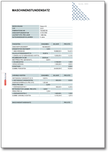 Maschinenstundensatz-Rechner Existenzgründer Excel