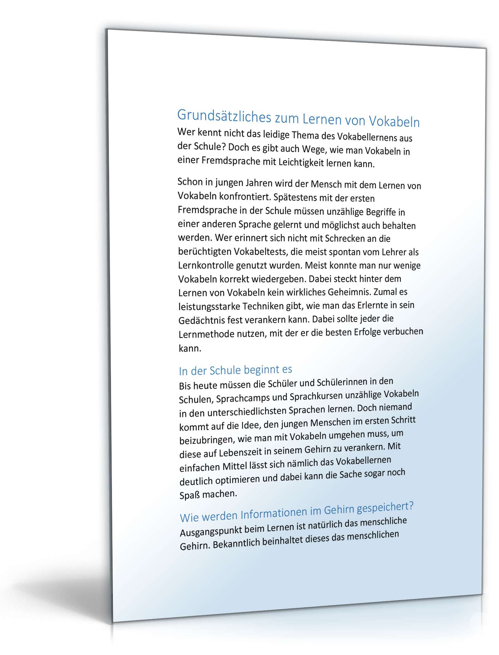 Vokabel Lernen mit Eselsbrücken Excel. Seite: 14