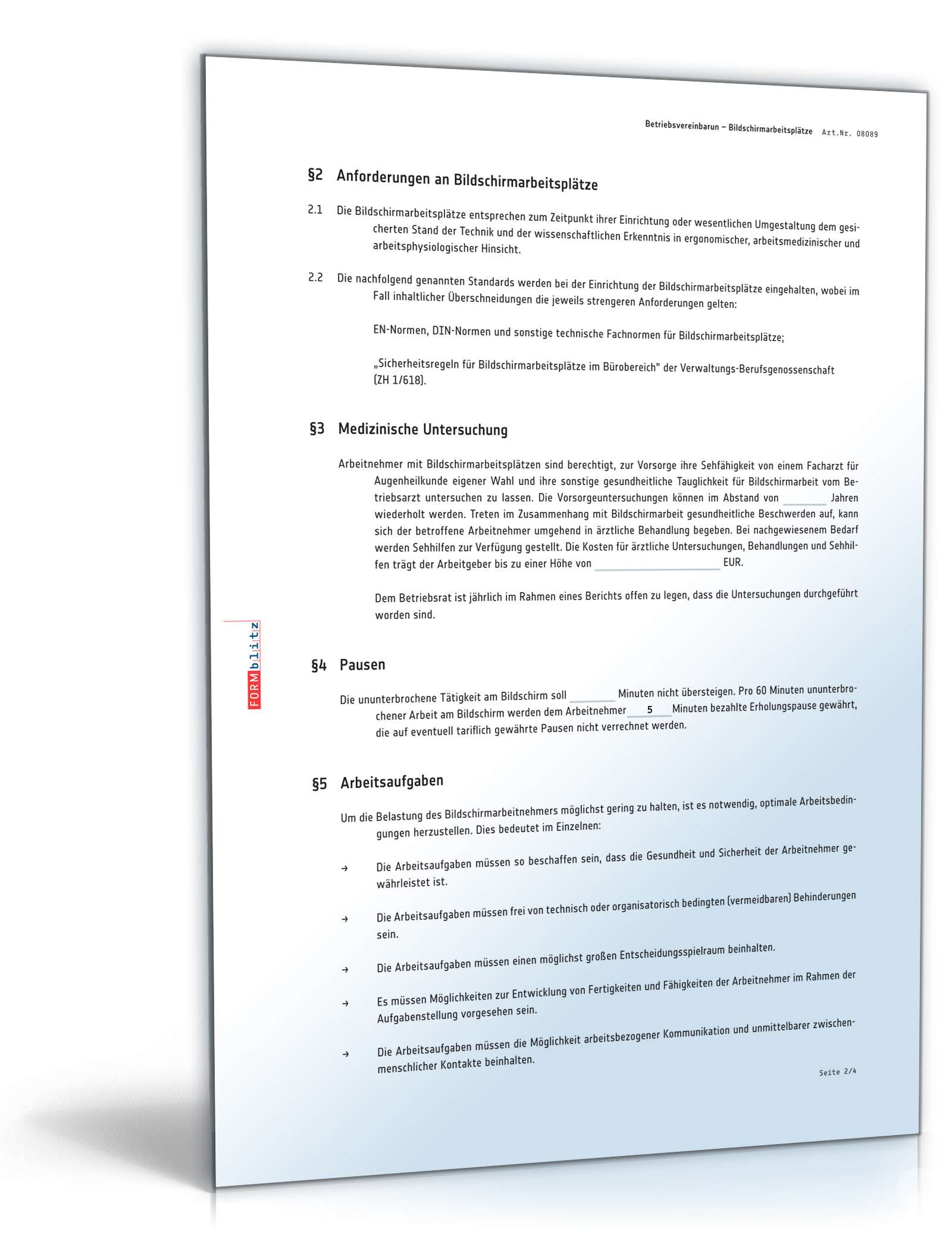 Betriebsvereinbarung Bildschirmarbeitsplätze PDF. Seite: 2