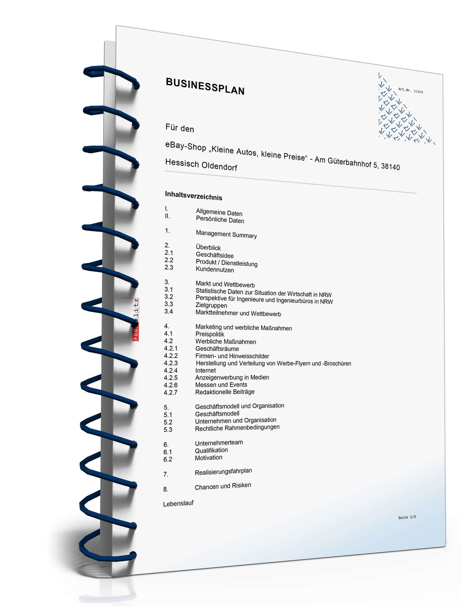 Businessplan eBay-Shop Excel. Seite: 4