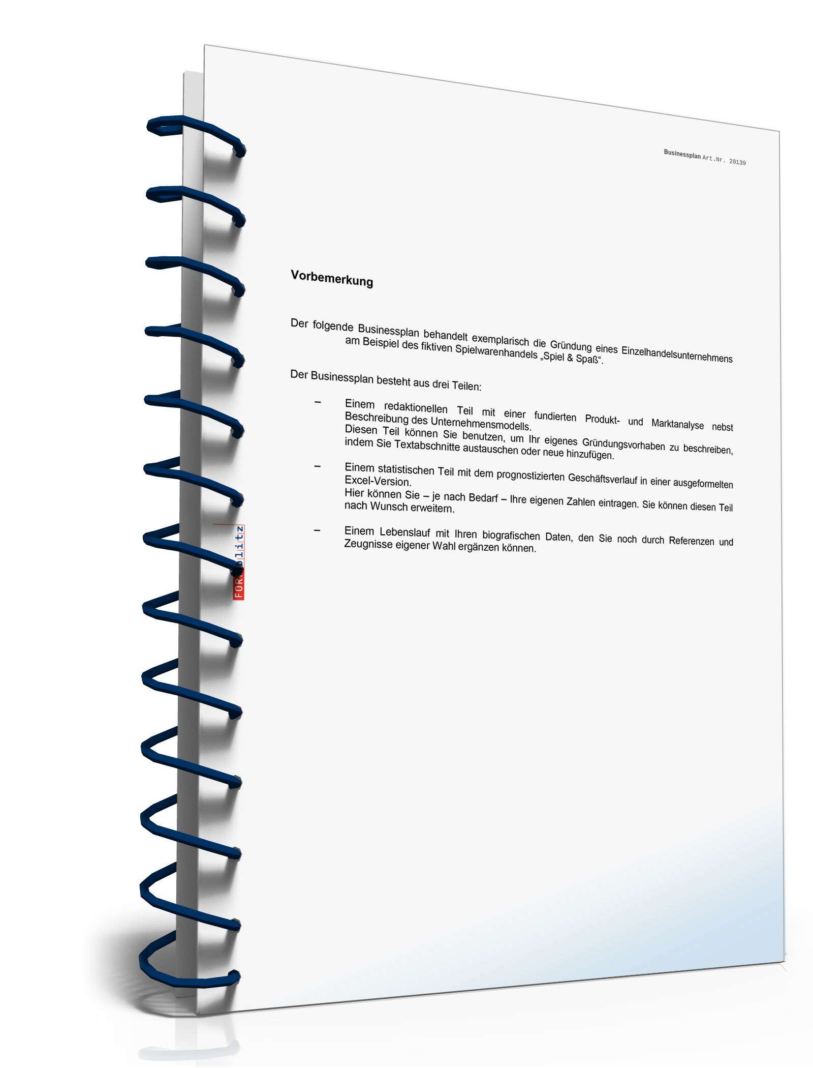 Businessplan Spielwarenhandel Excel. Seite: 3