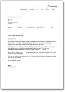 Werbebrief Kosmetik-Salon Word