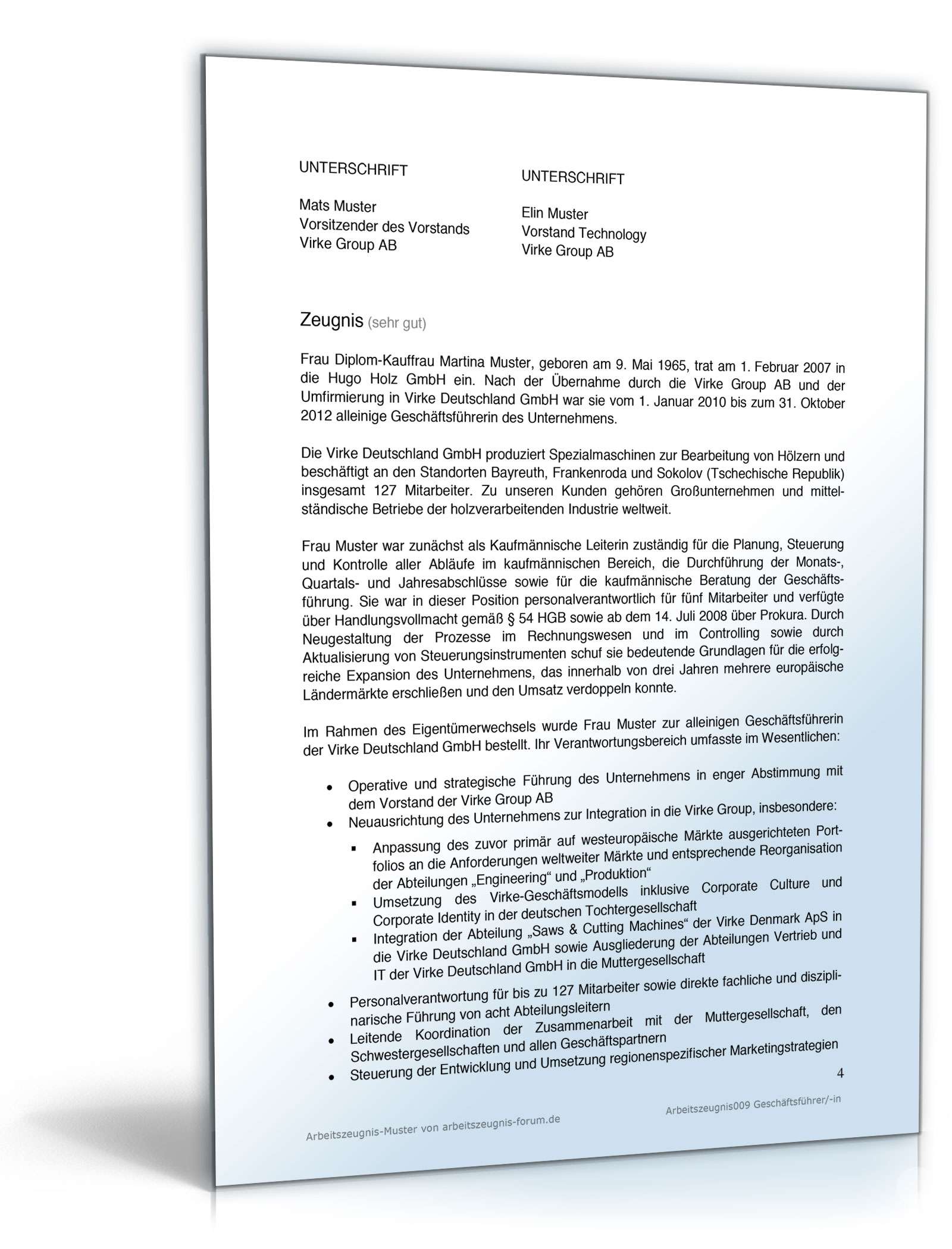 Arbeitszeugnis Geschäftsführer  PDF. Seite: 4