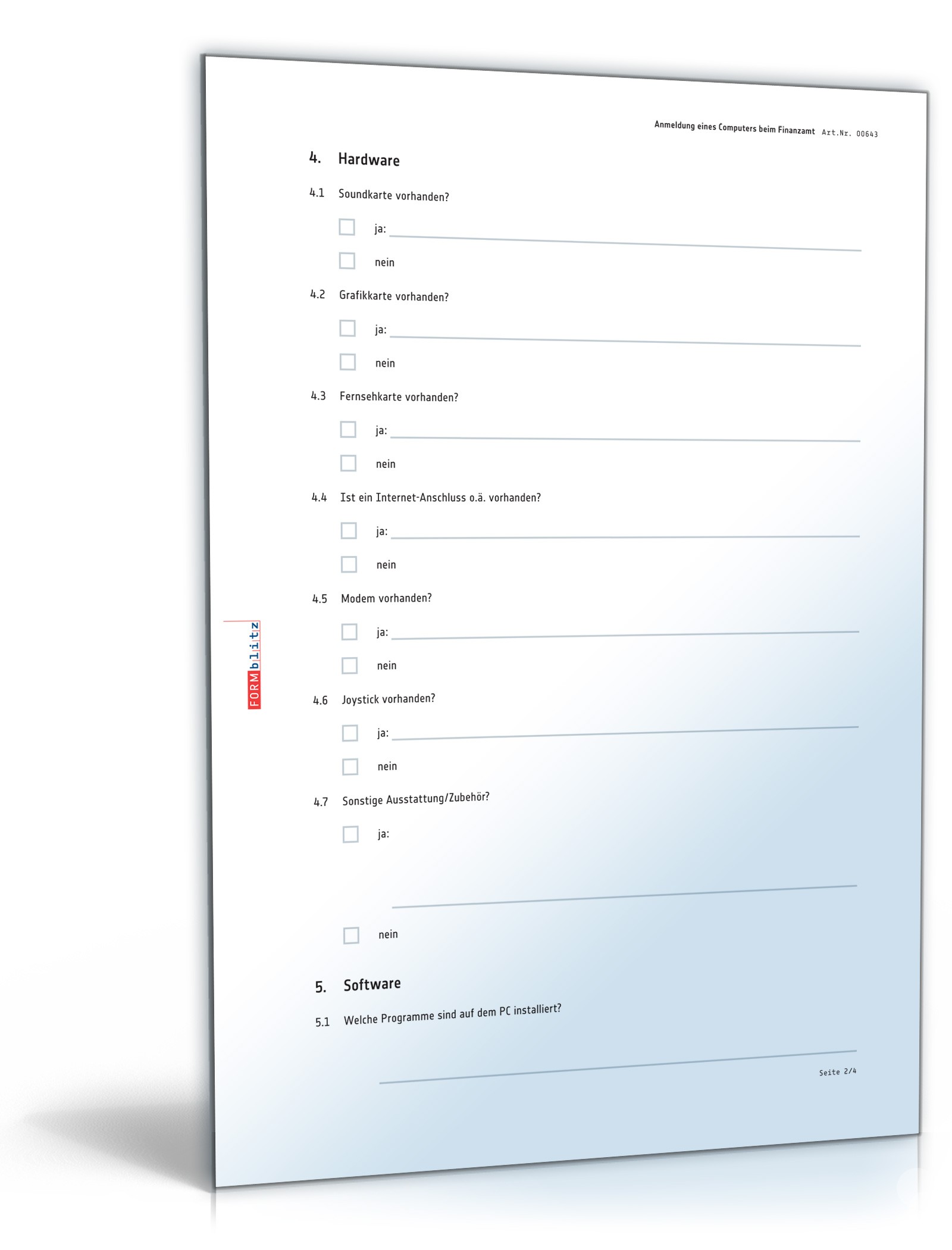 Anmeldung eines Computers beim Finanzamt PDF. Seite: 2