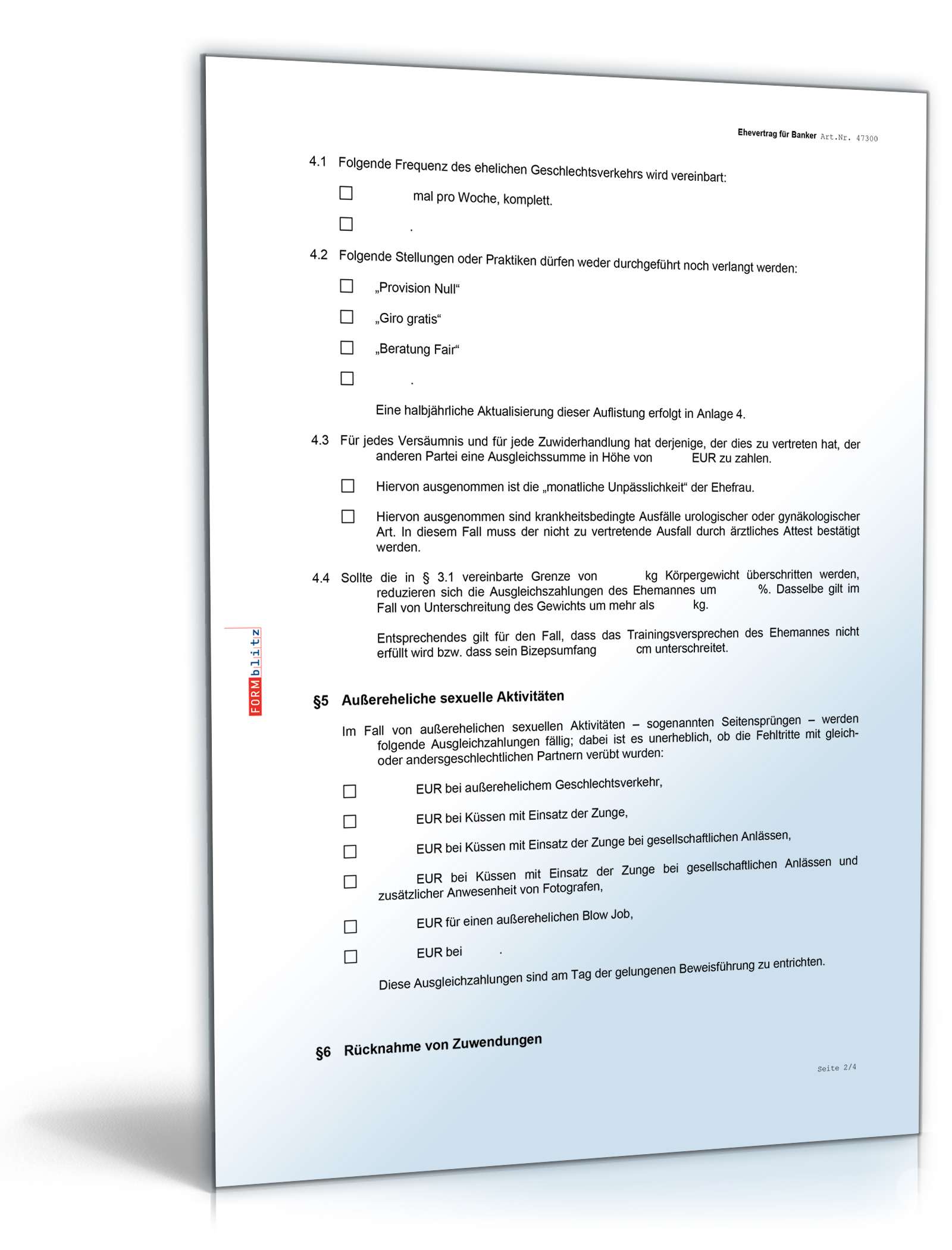 Ehevertrag Banker Fun-Vertrag Word. Seite: 2