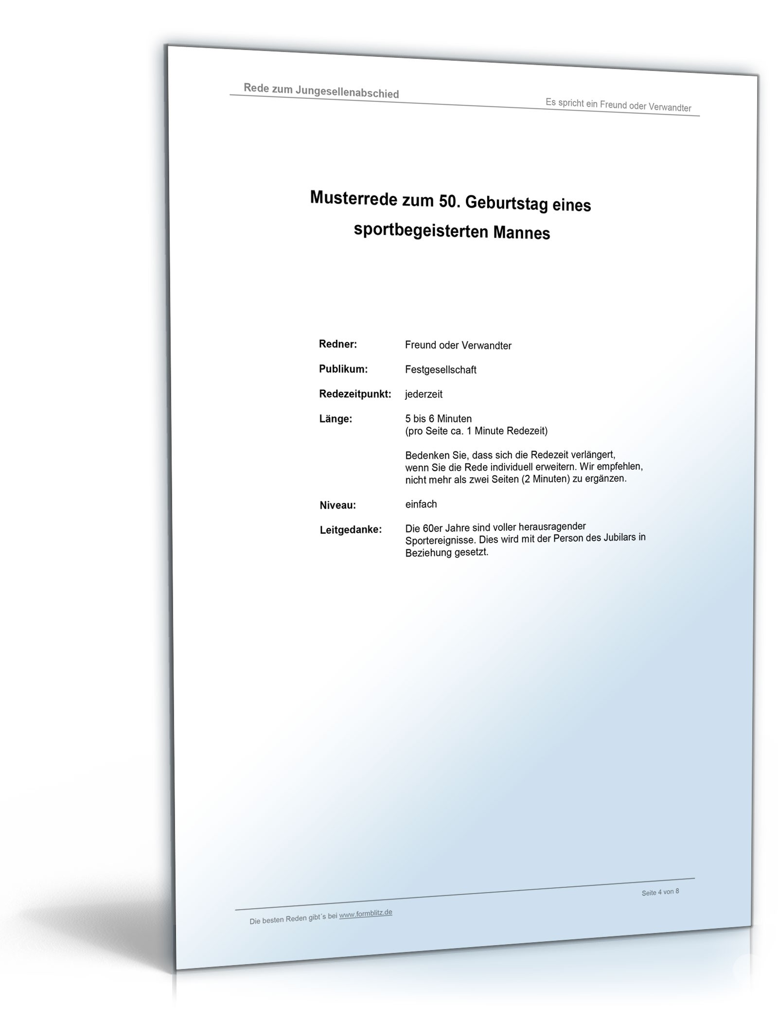 Musterrede zum 50. Geburtstag  Excel. Seite: 3