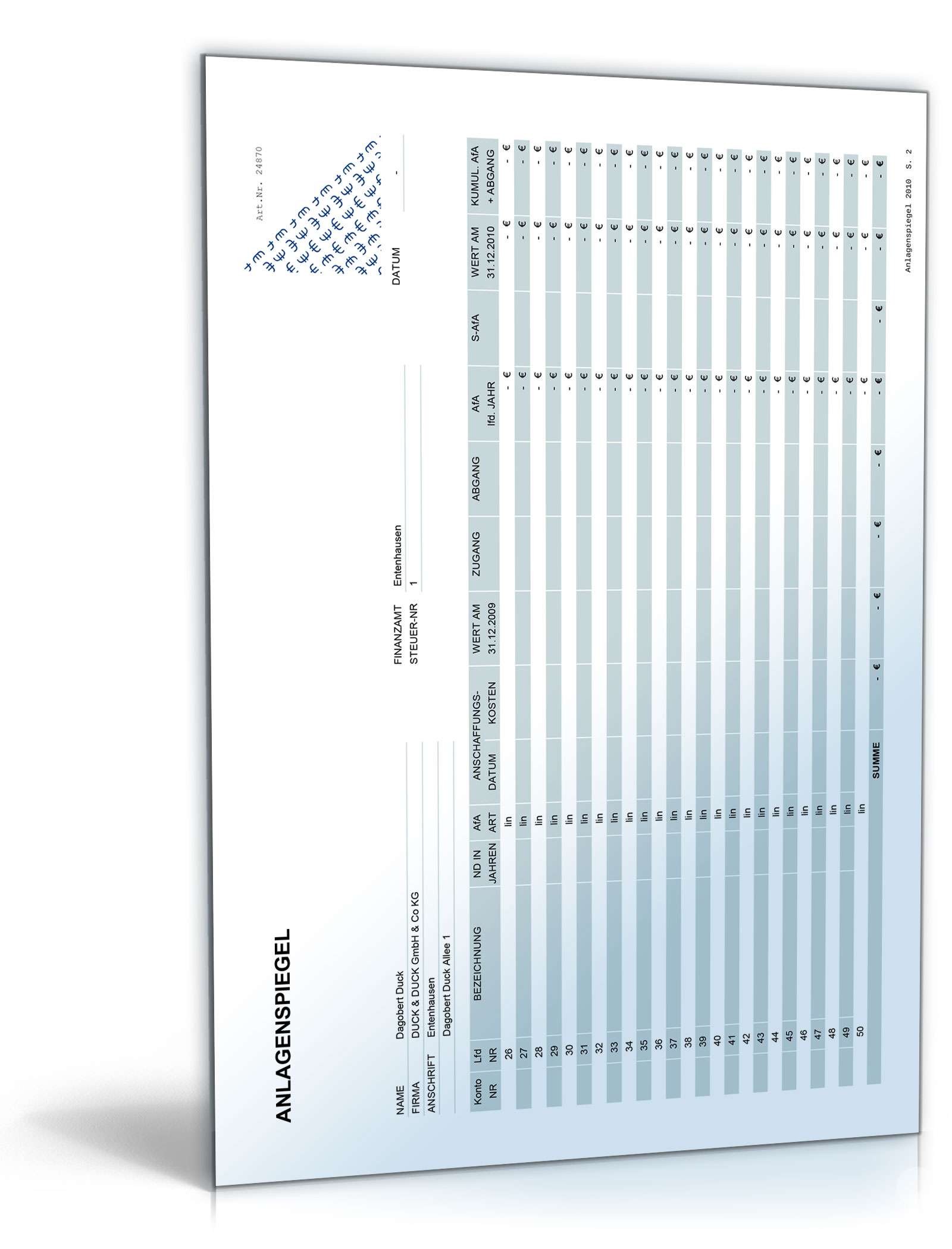 Anlagenverzeichnis Excel. Seite: 4