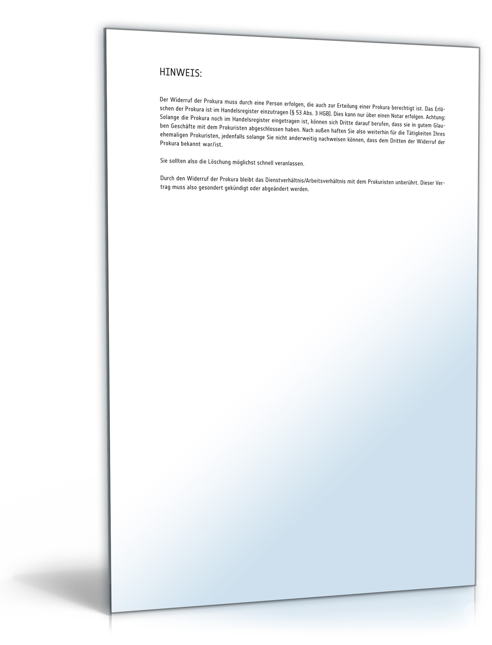 Widerruf Prokura PDF. Seite: 2