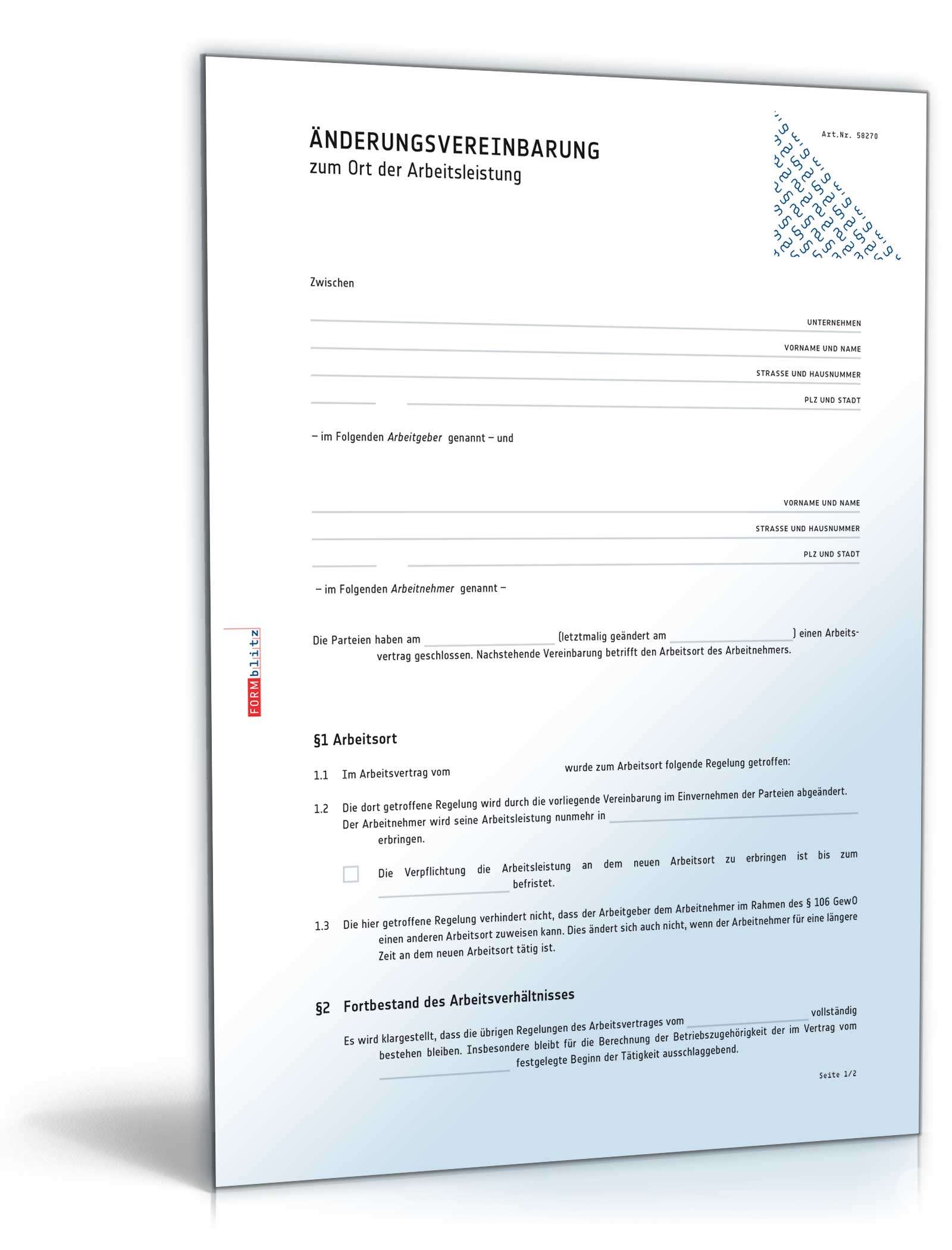 Änderungsvertrag Versetzung PDF