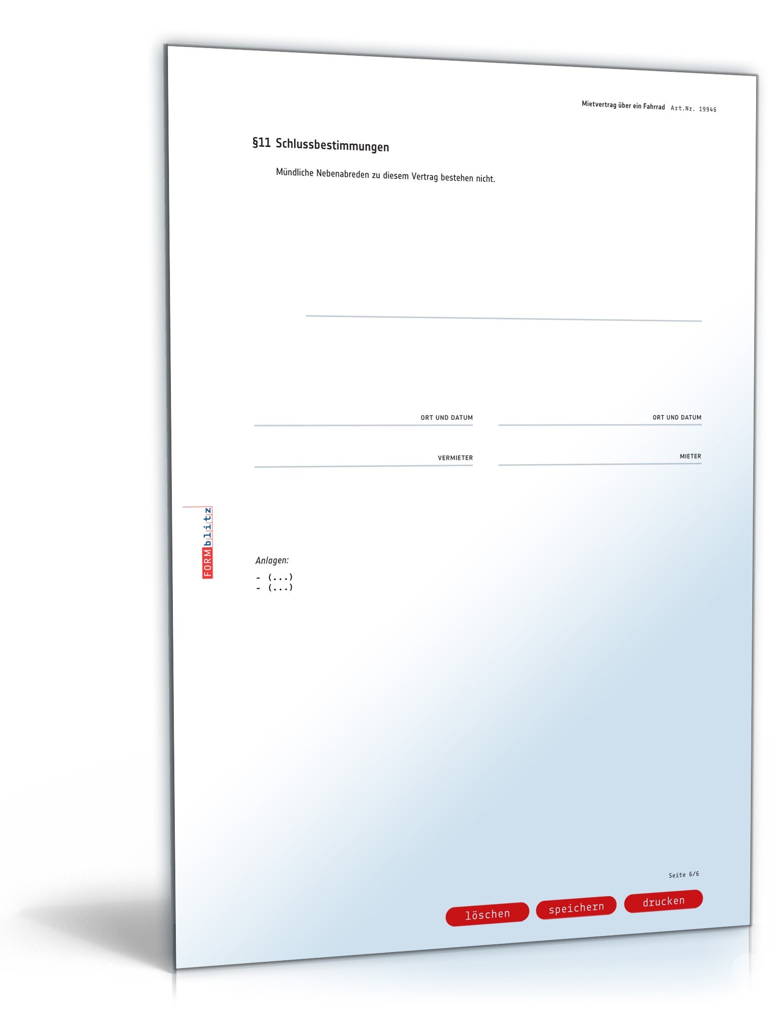 Mietvertrag Fahrrad PDF. Seite: 6