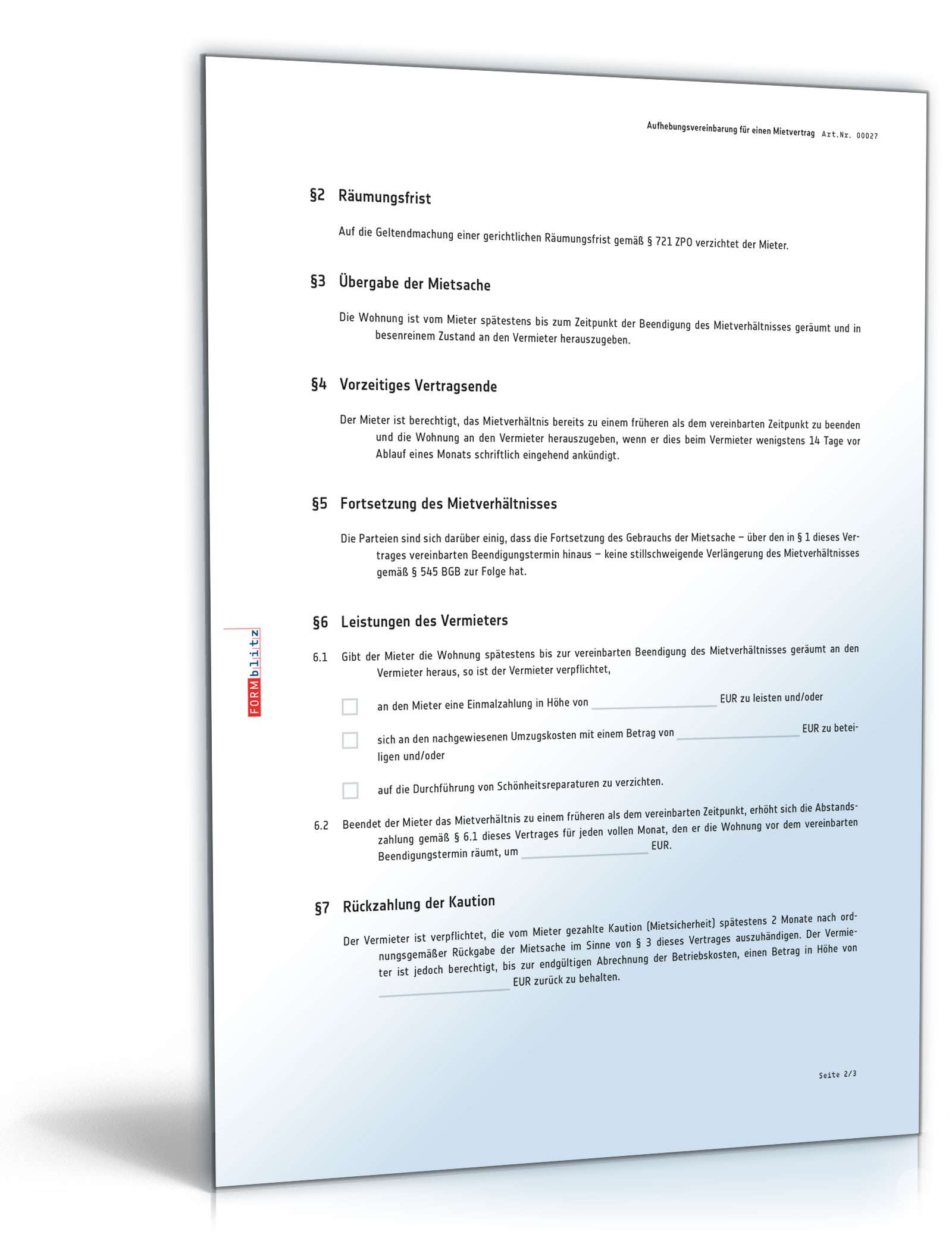 Mietaufhebungsvertrag PDF. Seite: 2