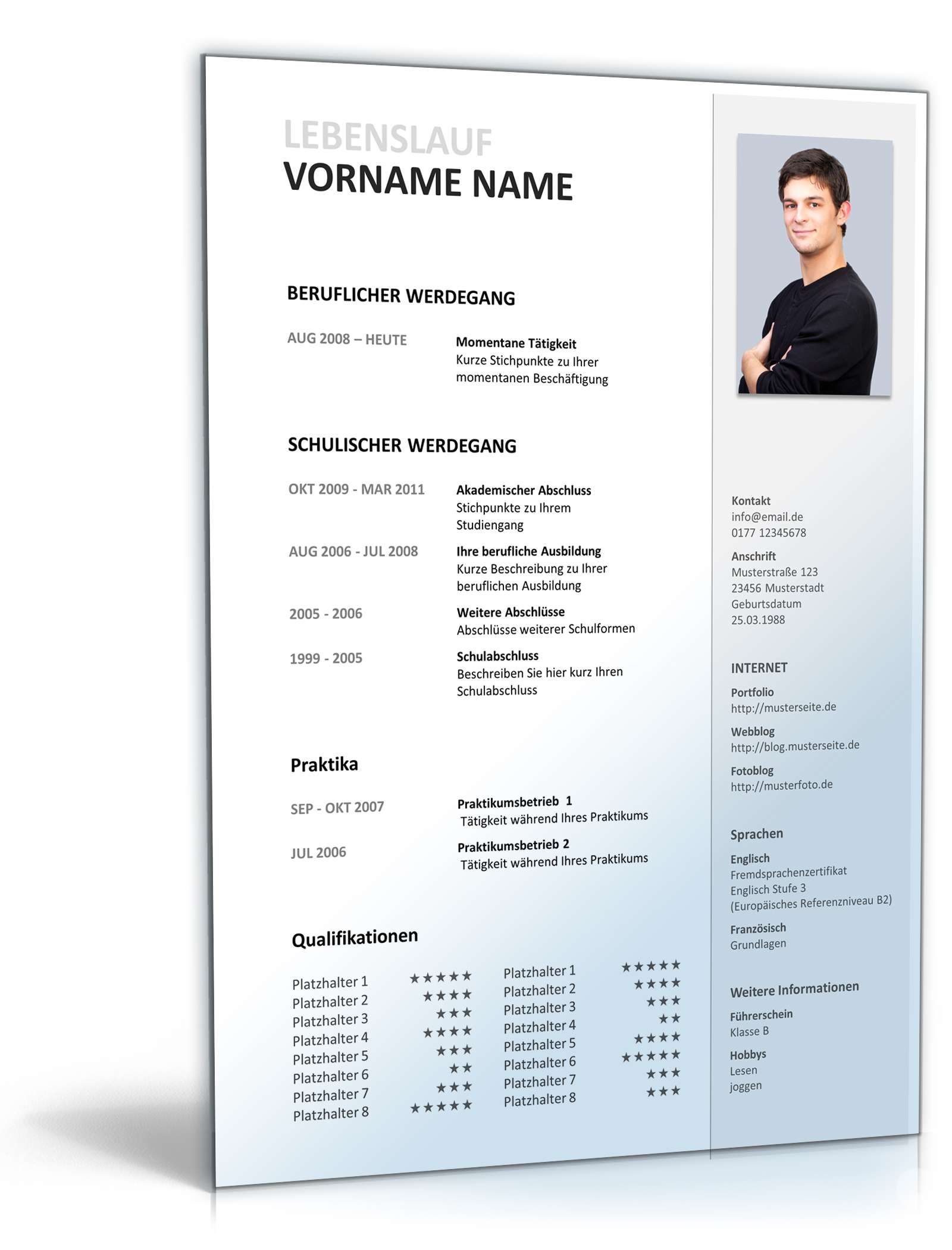 PowerPoint Vorlage Kreative Bewerbung Kaufmann Excel. Seite: 6