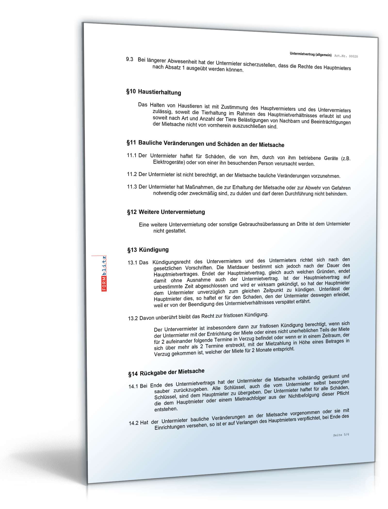 Erfolgreich untervermieten Excel. Seite: 6