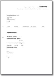 Arbeitsbescheinigung für Arbeitnehmer: Muster zum Download