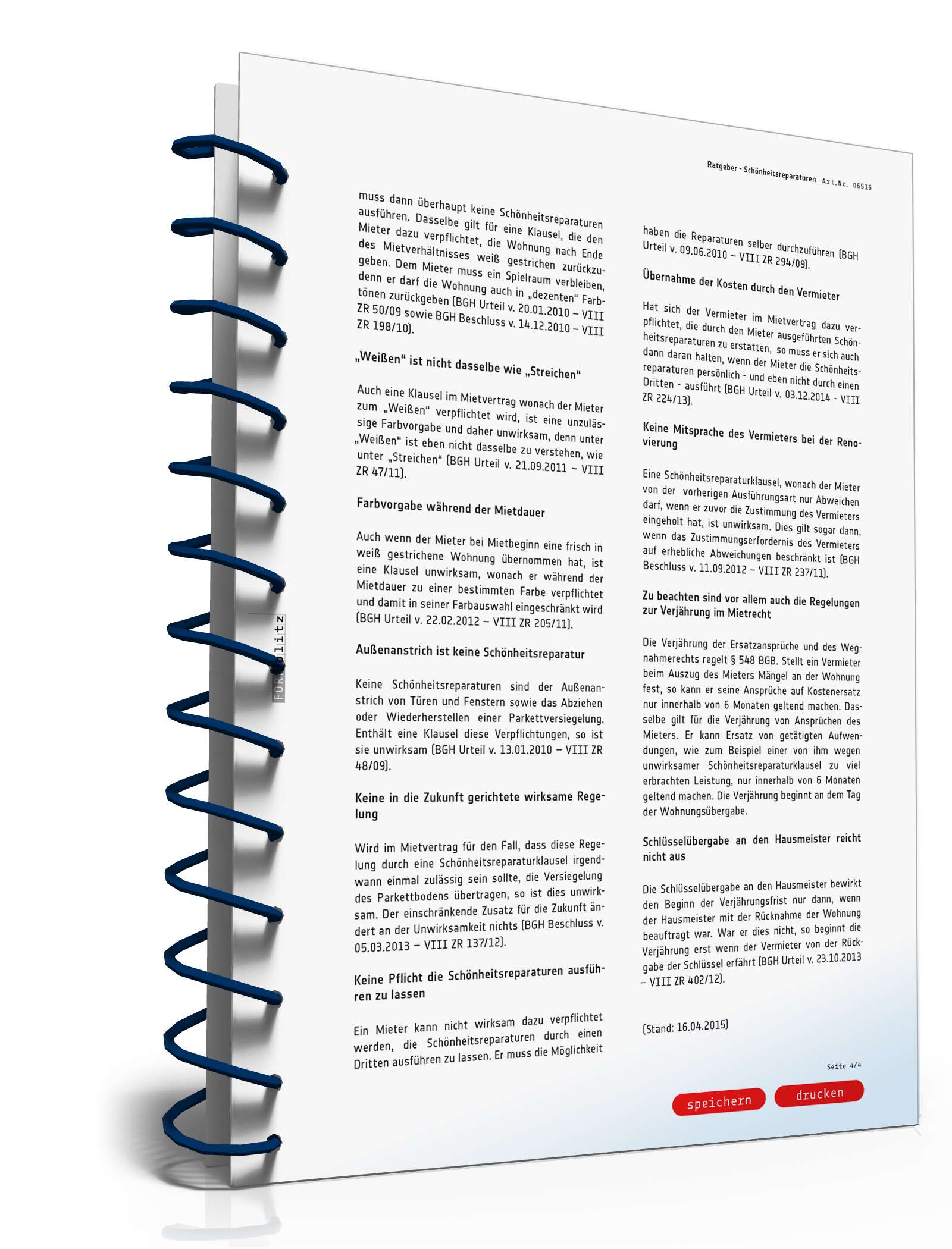 Ratgeber Mietrecht Schönheitsreparaturen PDF. Seite: 5