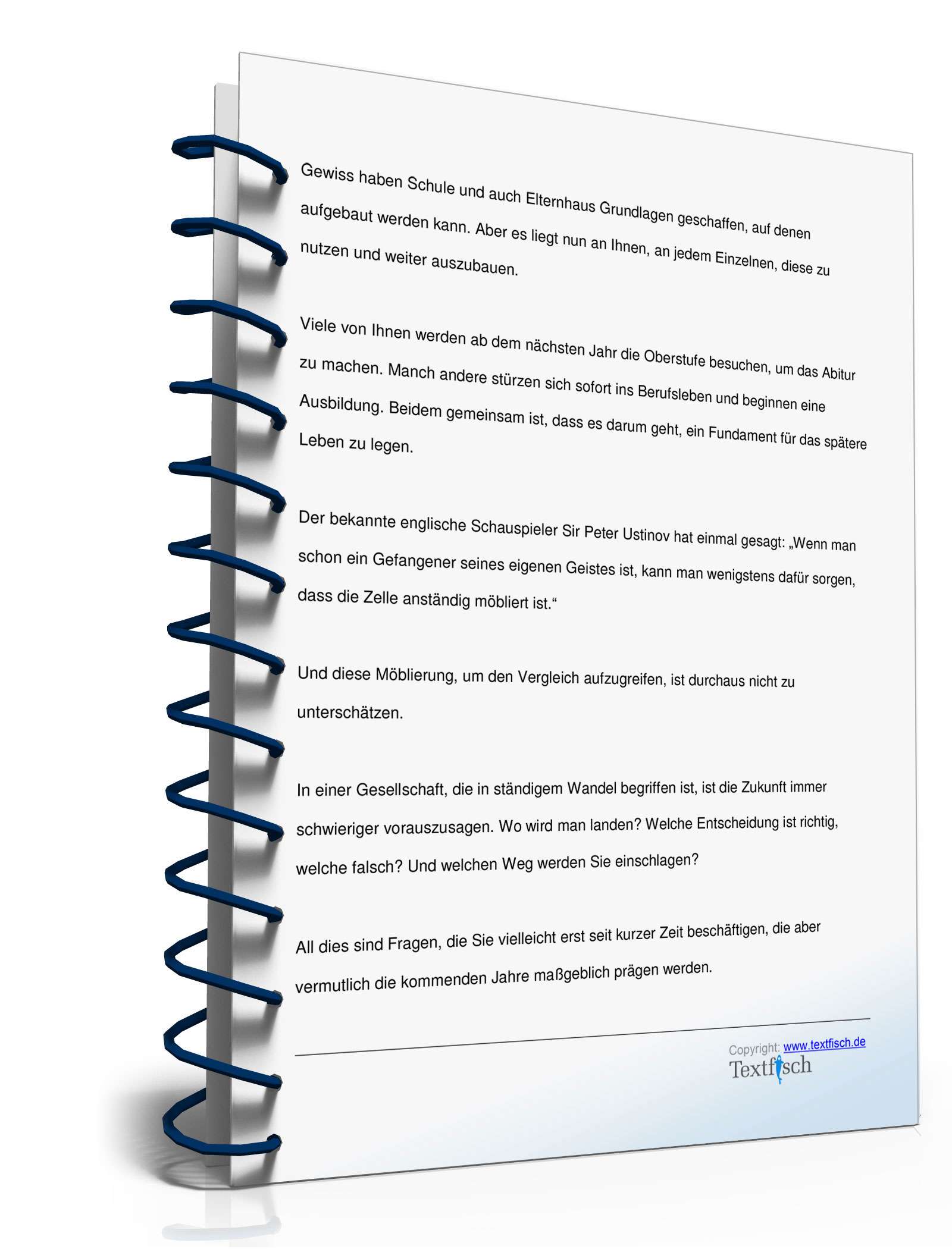 Abschlussrede Mittlere Reife des Vertrauenslehrers oder Stufenleiters PDF. Seite: 3