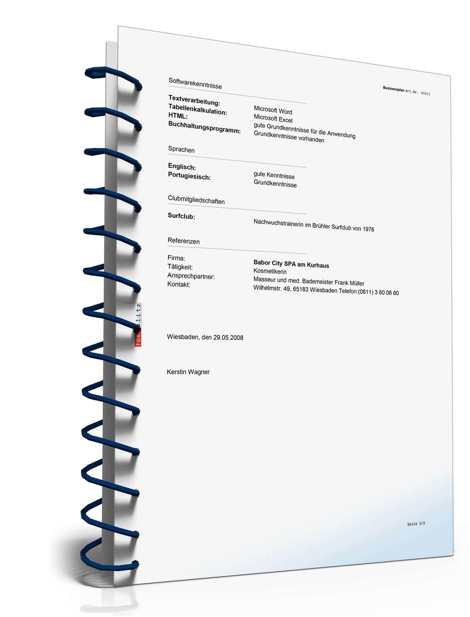 Businessplan Wellnesstherapie-Praxis Excel. Seite: 15