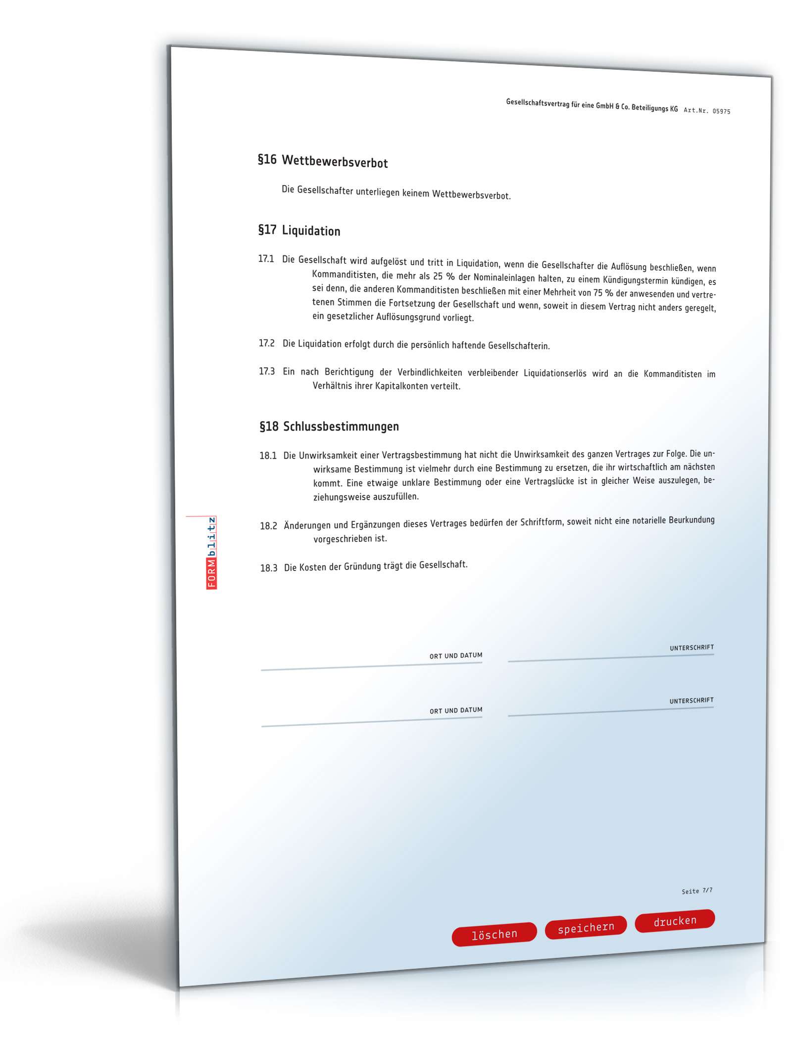 Gesellschaftsvertrag GmbH & Co. KG PDF. Seite: 7