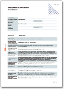 Stellenbeschreibung Geschäftsführer/-in Excel