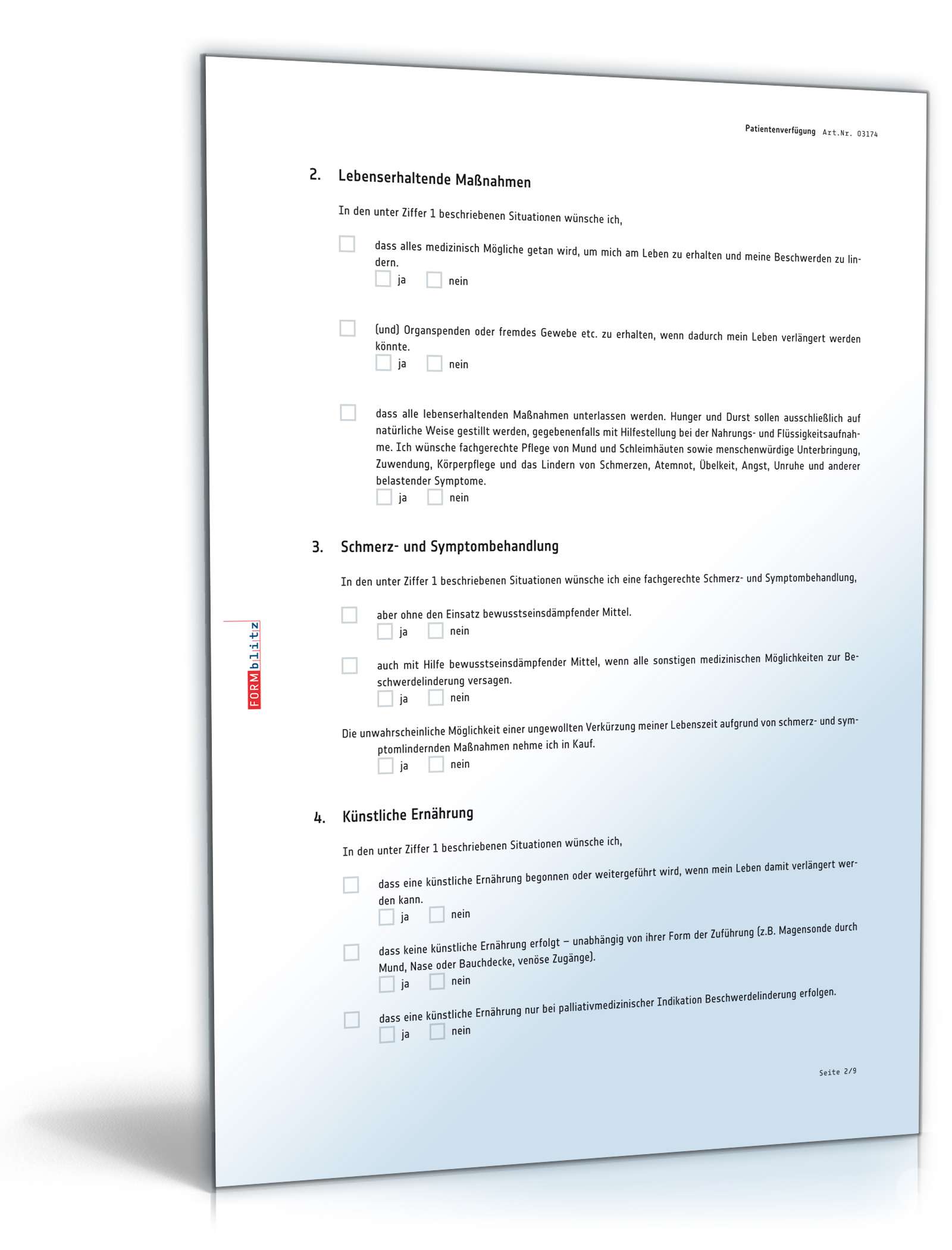 Patientenverfügung PDF. Seite: 3