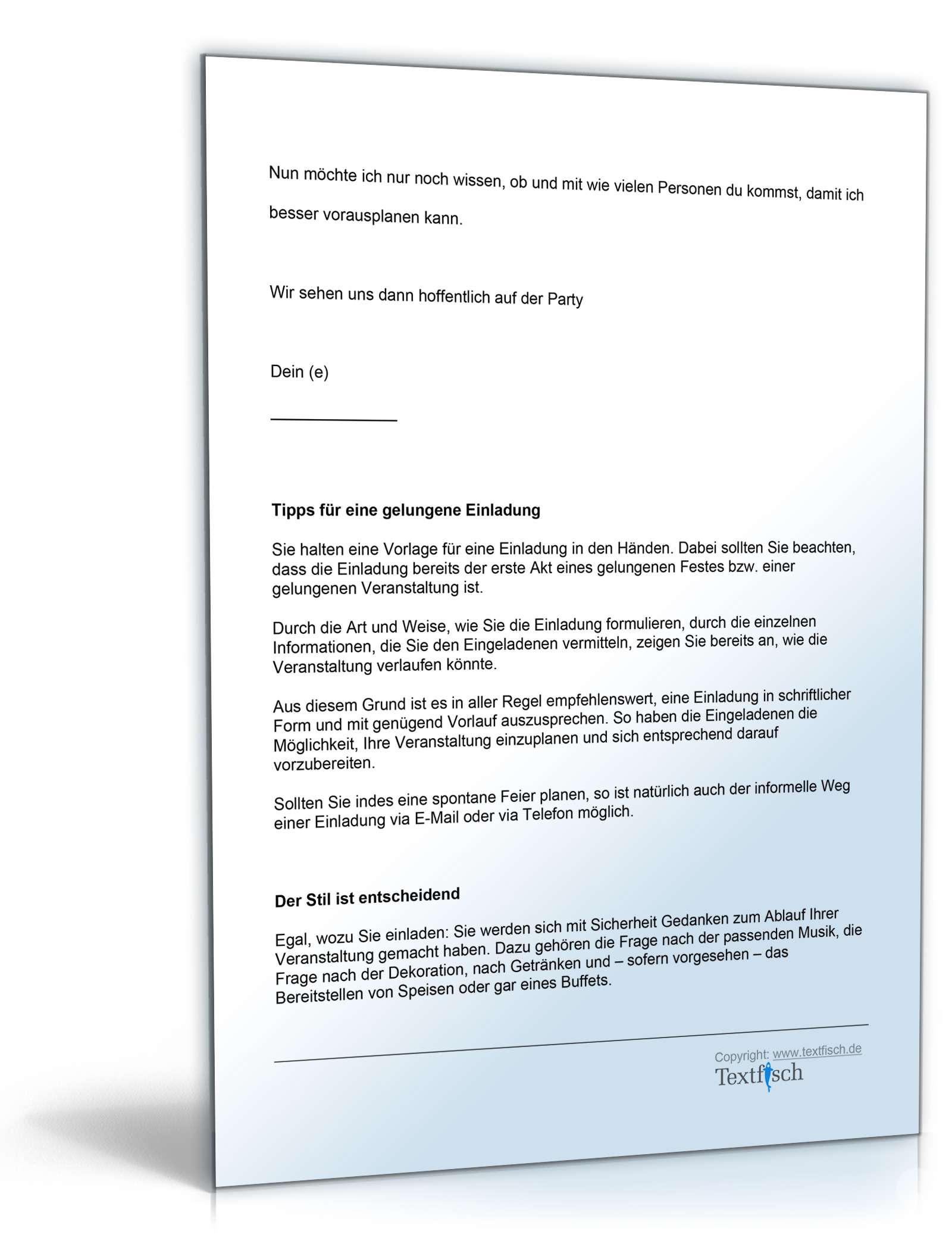 Einladung Geburtstag Familie/Freunde Word. Seite: 3