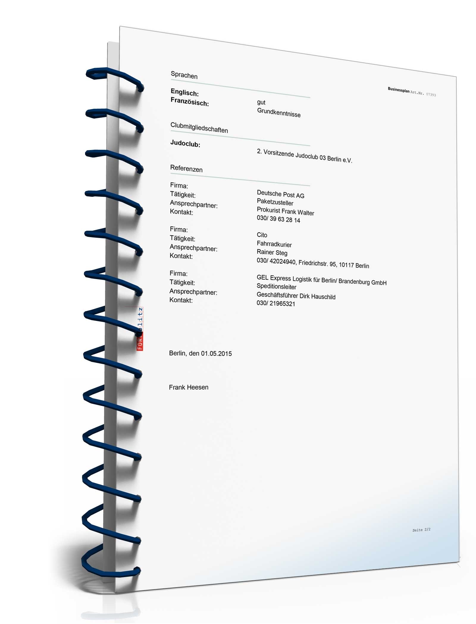 Businessplan Kurierdienst Excel. Seite: 4