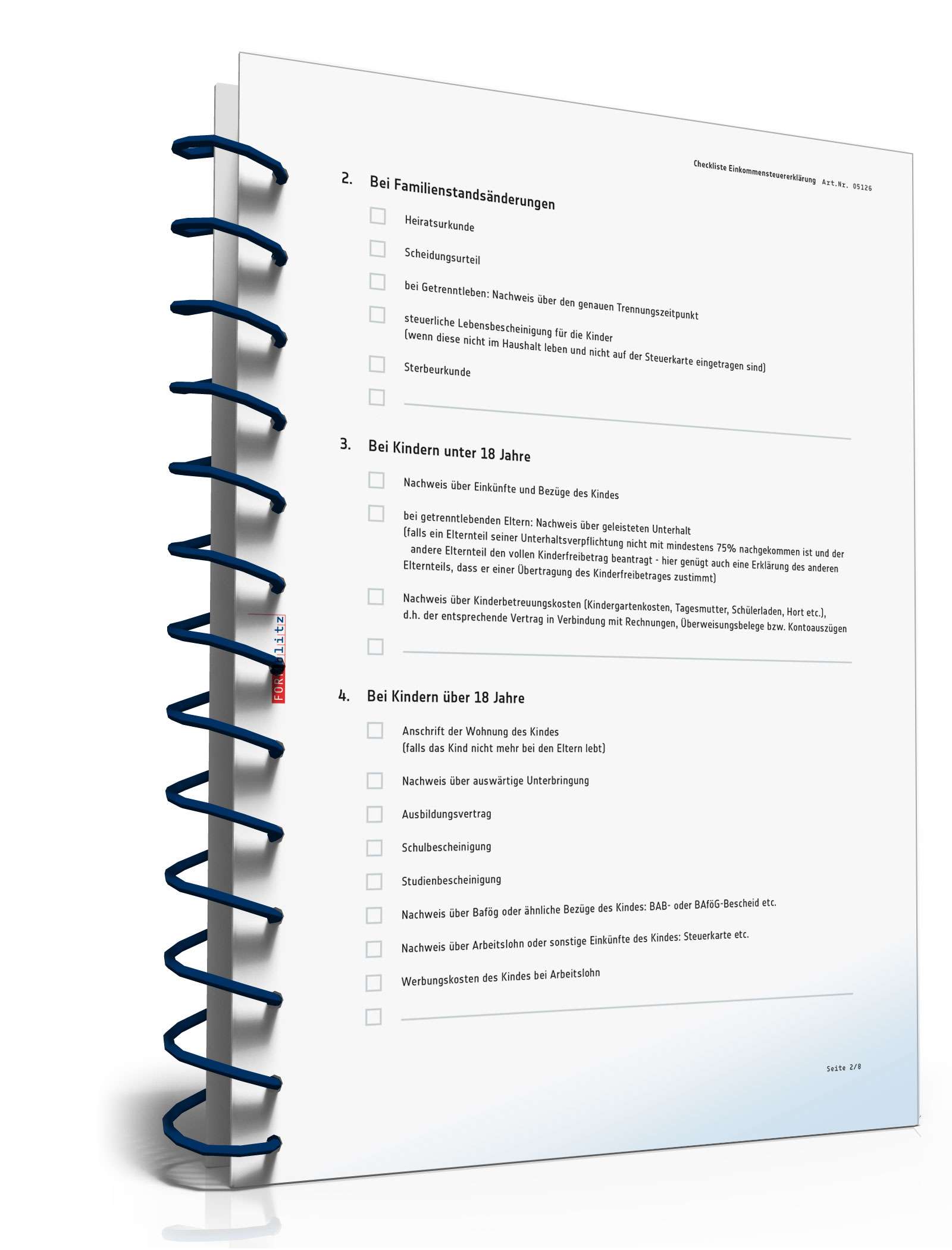 Checkliste Gespräch beim Steuerberater PDF. Seite: 2