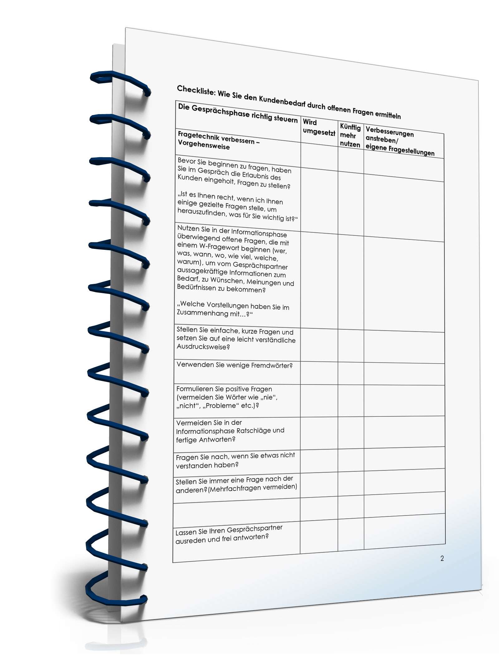 Checkliste Kundenbedarf ermitteln PDF. Seite: 2